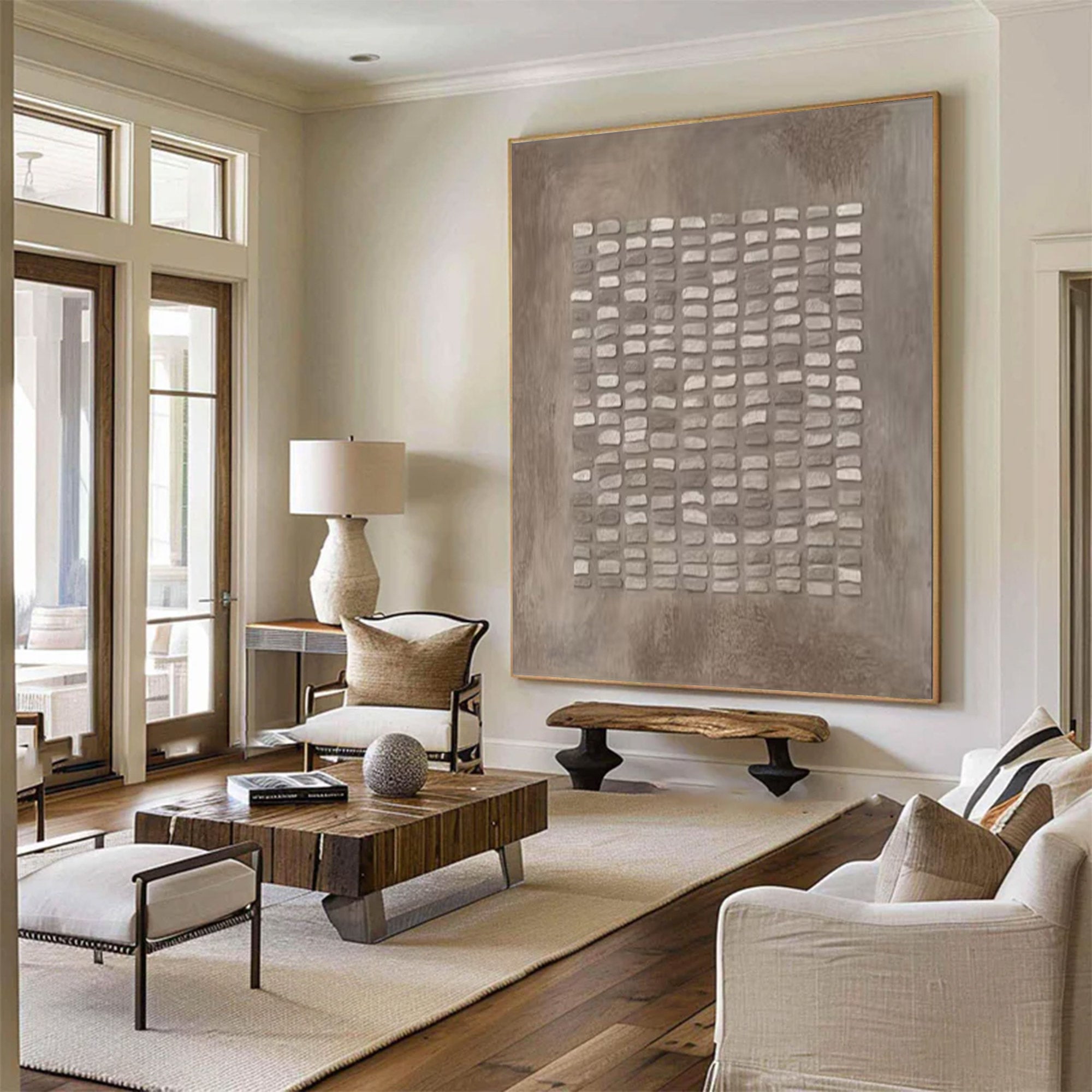 Large Abstract Impasto Grid Art | ArtvistaGallery #WG 124