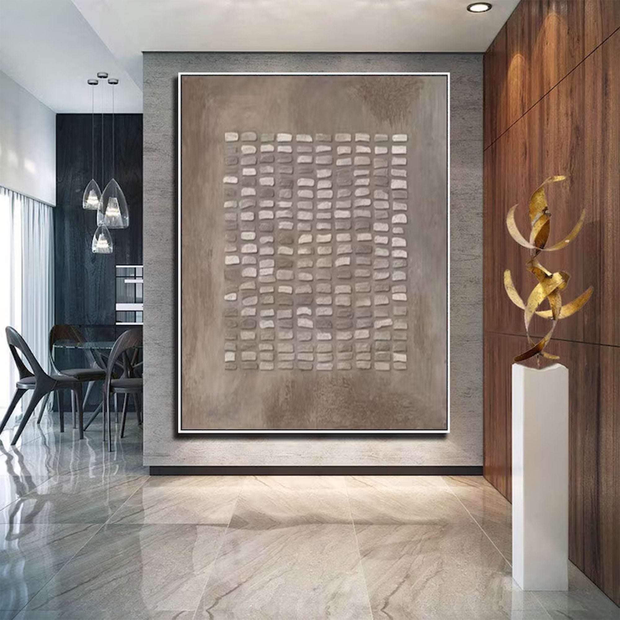 Large Abstract Impasto Grid Art | ArtvistaGallery #WG 124