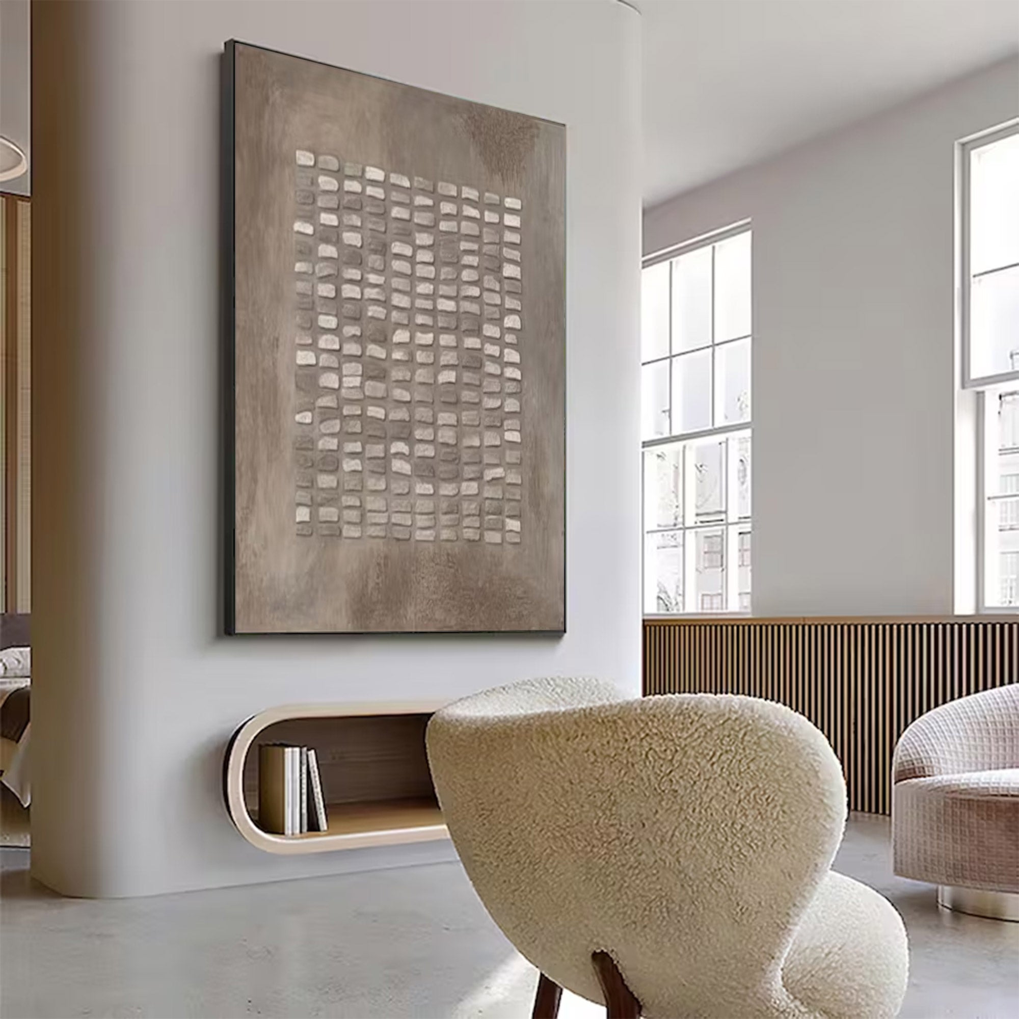 Large Abstract Impasto Grid Art | ArtvistaGallery #WG 124