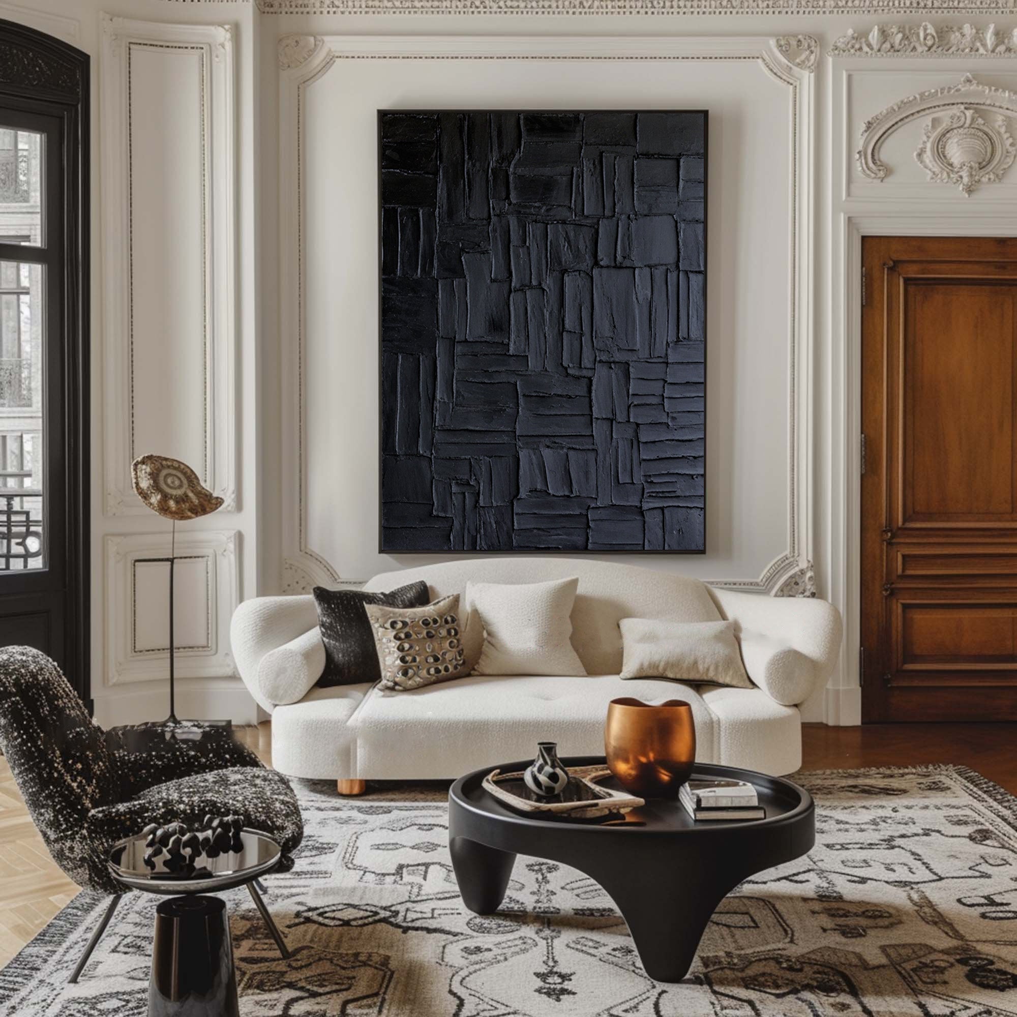 Modern Black Wall Art - Minimalist Painting #BBA 055