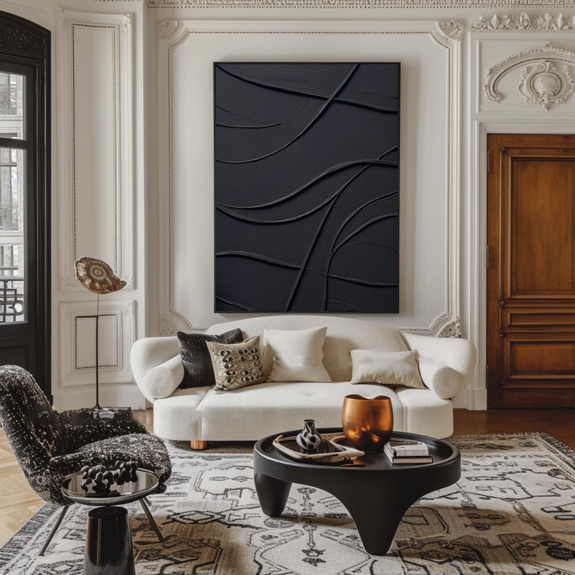 Minimalist Art: Large Black Wall Art for Chic Interiors #BBA 060