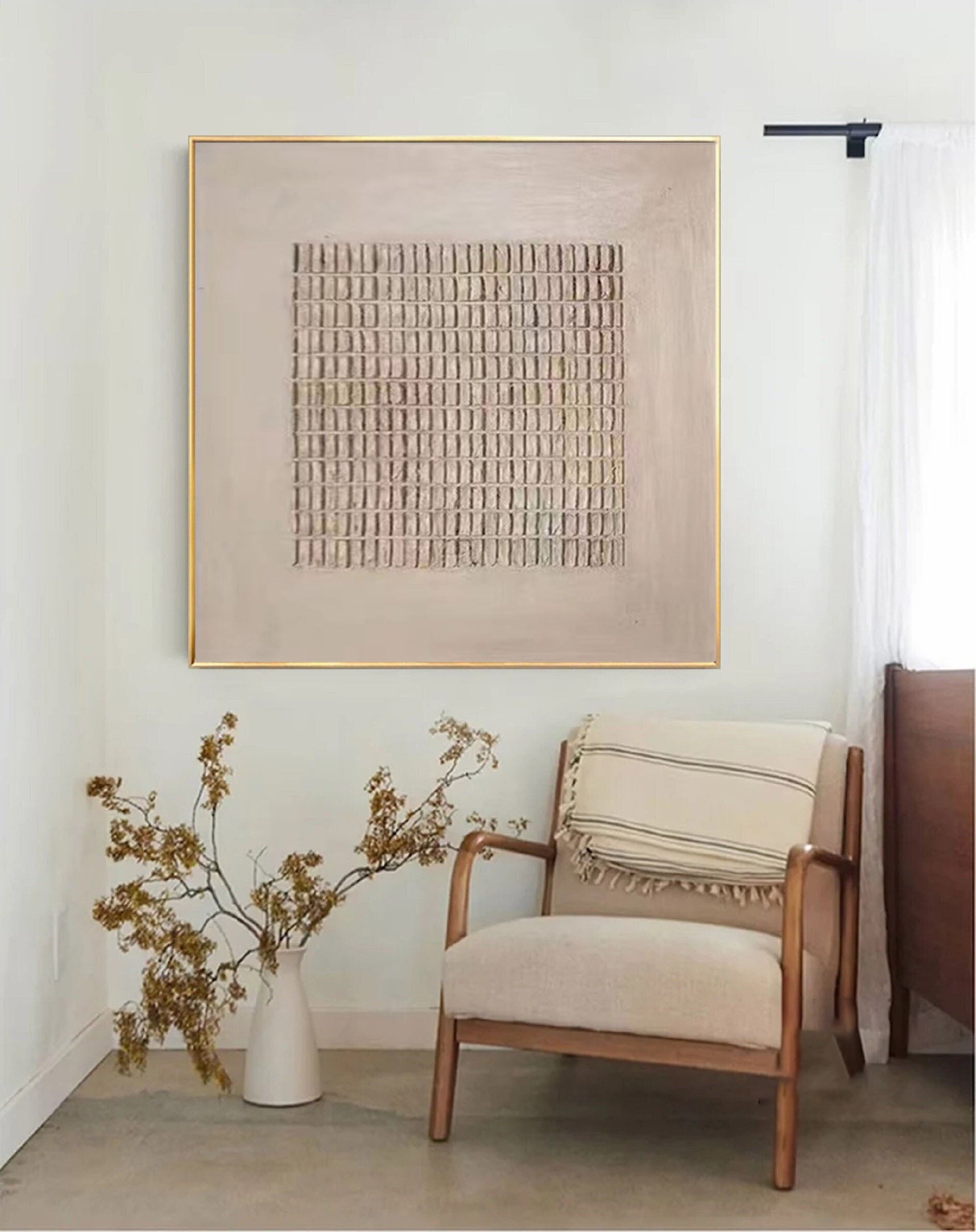 Beige & Brown Abstract Painting #CXA 023