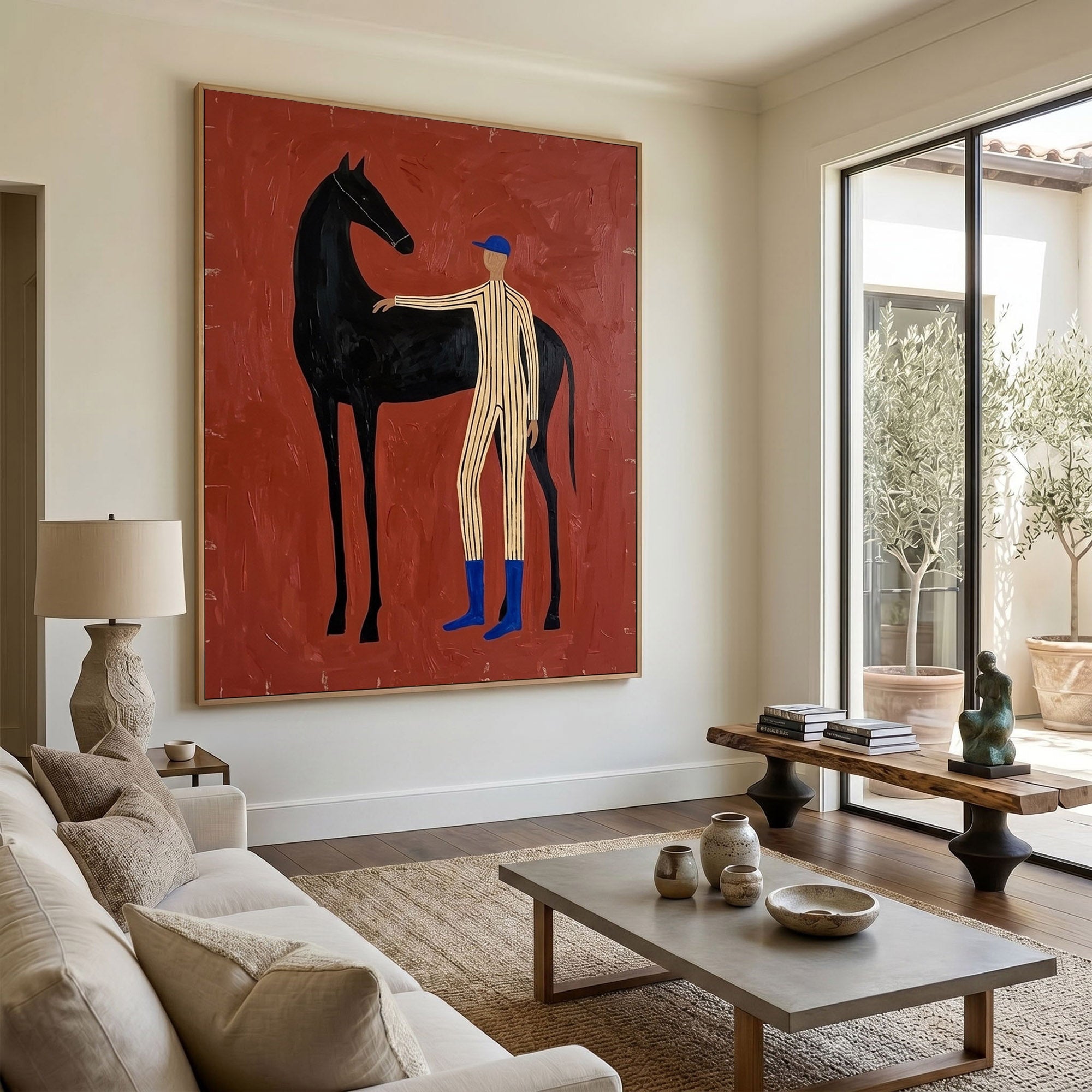 Large Cowboy Horse Wall Art Contemporary Western Figurative Painting