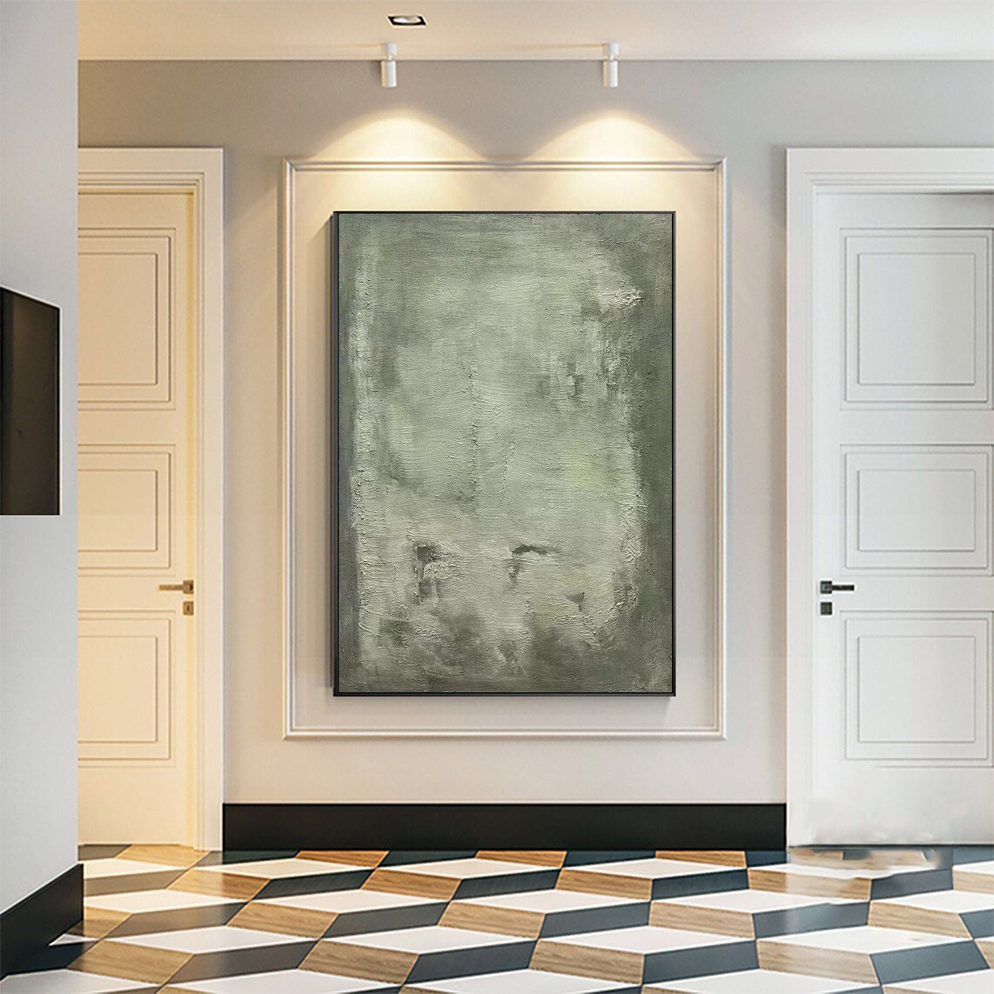 Green Minimalist Painting Modern Wall Art #BGA 004