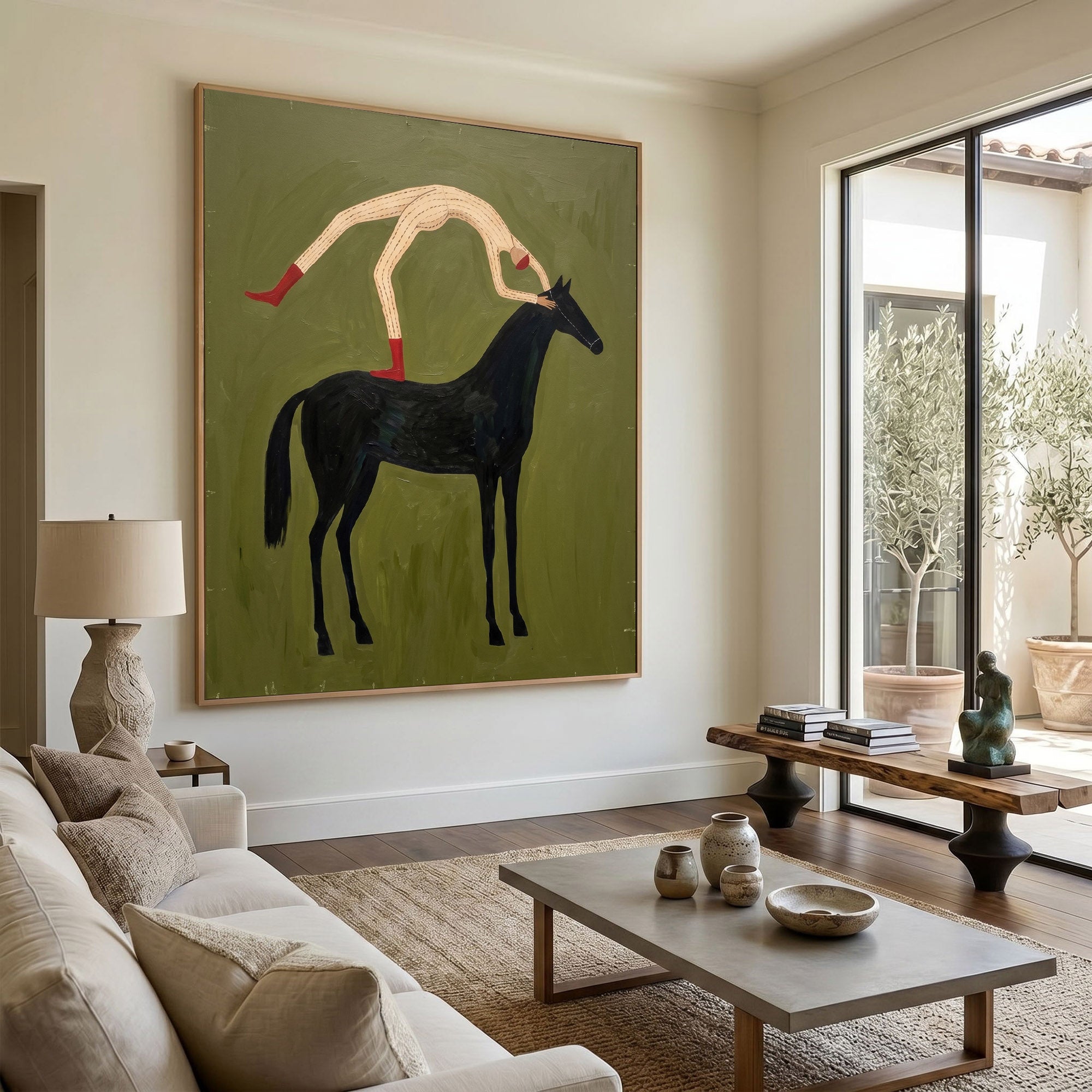 Large Cowboy Horse Wall Art Contemporary Western Figurative Painting