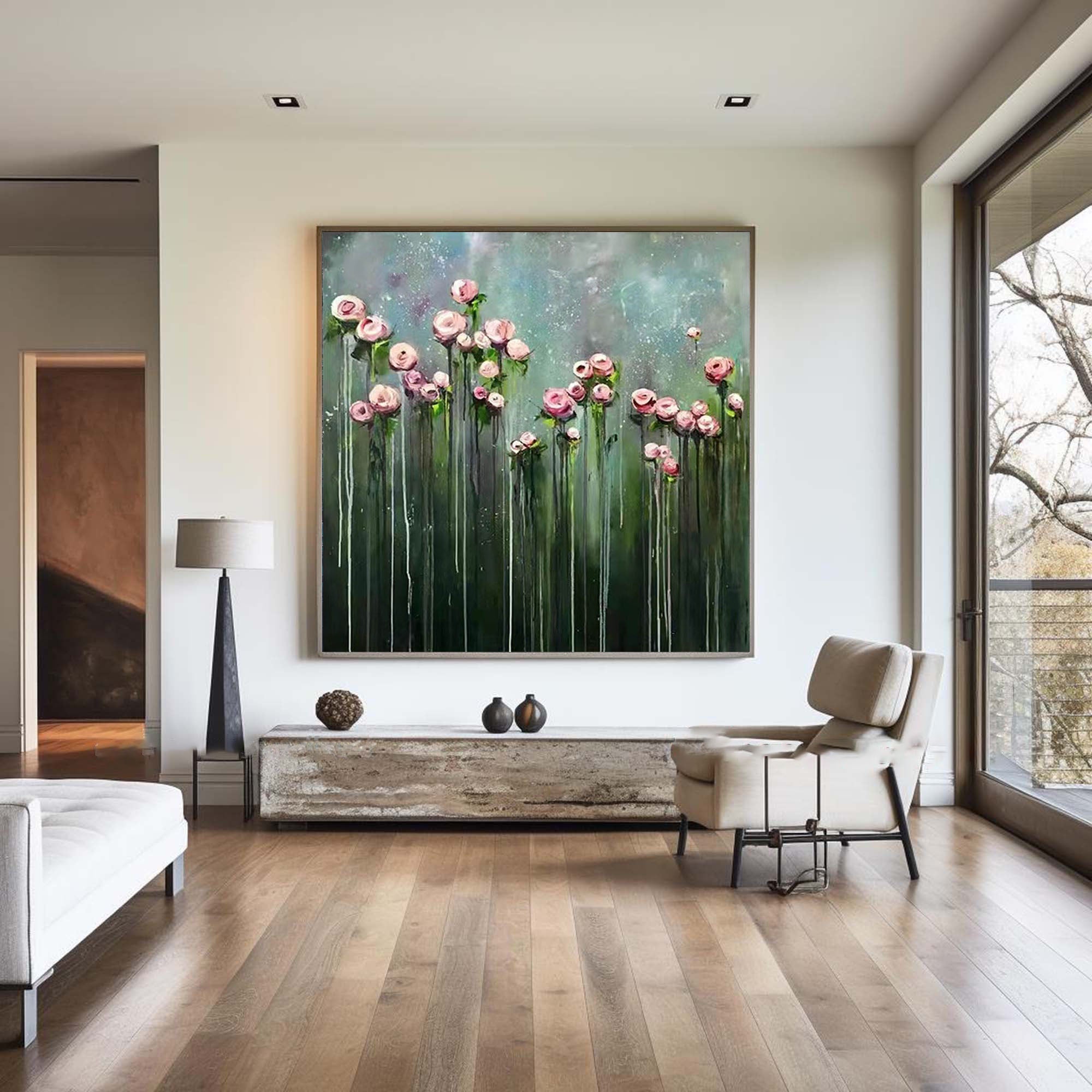 Blue & Green Minimalist Abstract Painting #BGM 018