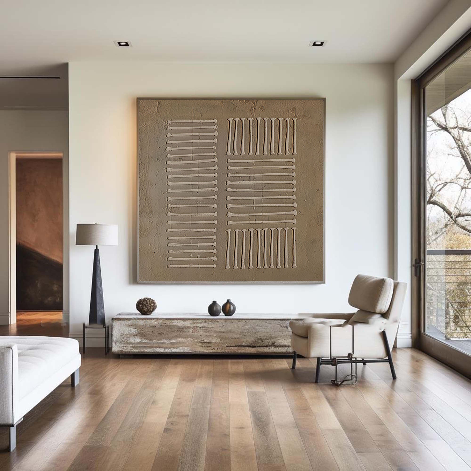 Beige & Brown Minimalist Painting #BBM 003