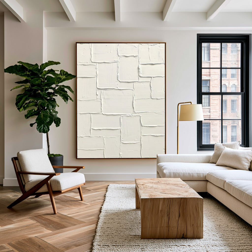 Fragments Of A White Wall Large Textured Abstract Art White Relief Painting Modern Minimalist Interior Decor