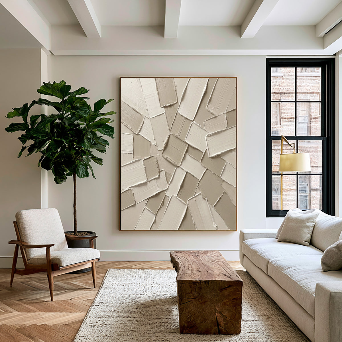 Fragments Gather At The Center Large Textured Abstract Wall Art Sculptural Relief Painting Modern Interior Decor