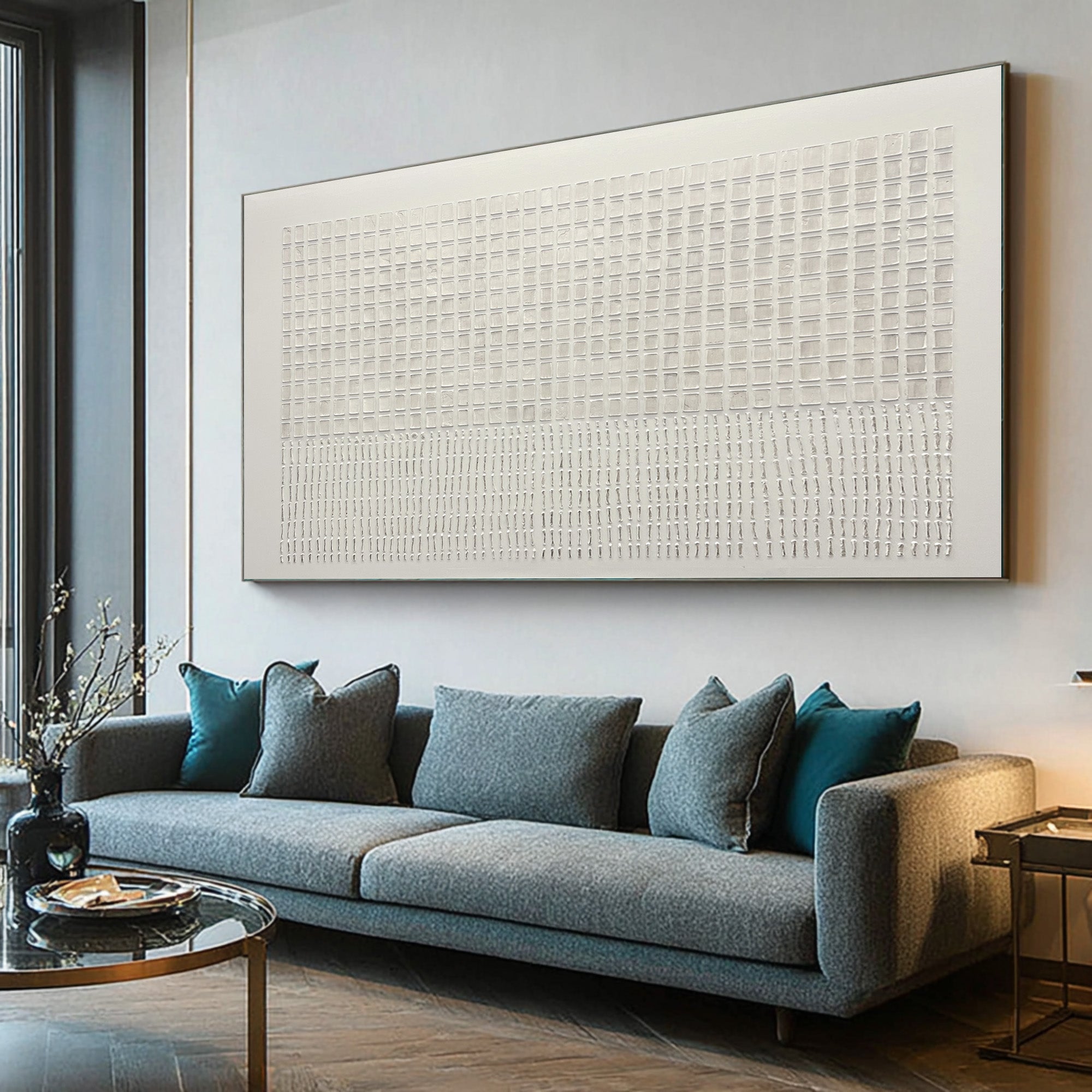 Large Abstract Oil Painting Beige Texture, Statement Wall Art for Modern Living Room | ArtvistaGallery #WAB 023