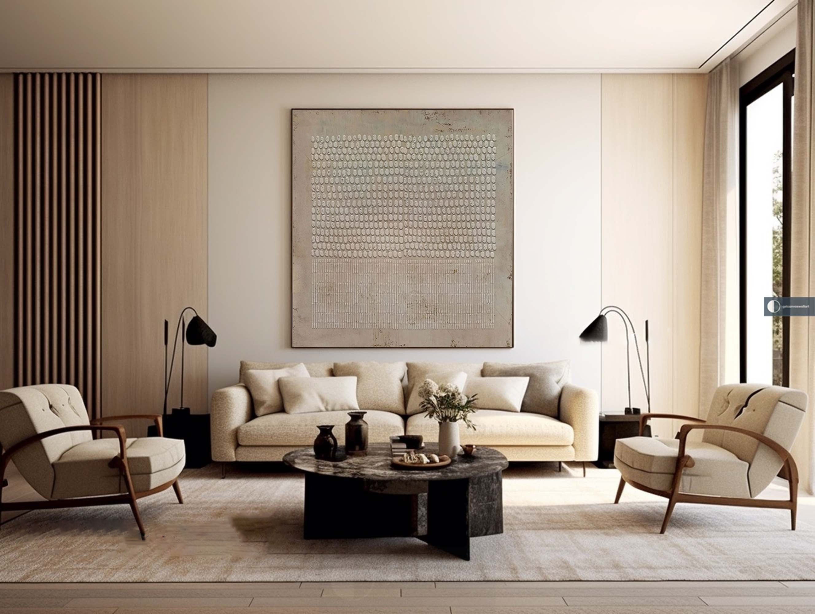 Textured Wabi Sabi Painting Large Wall Artwork for Bedroom/Living Room #CXA 030