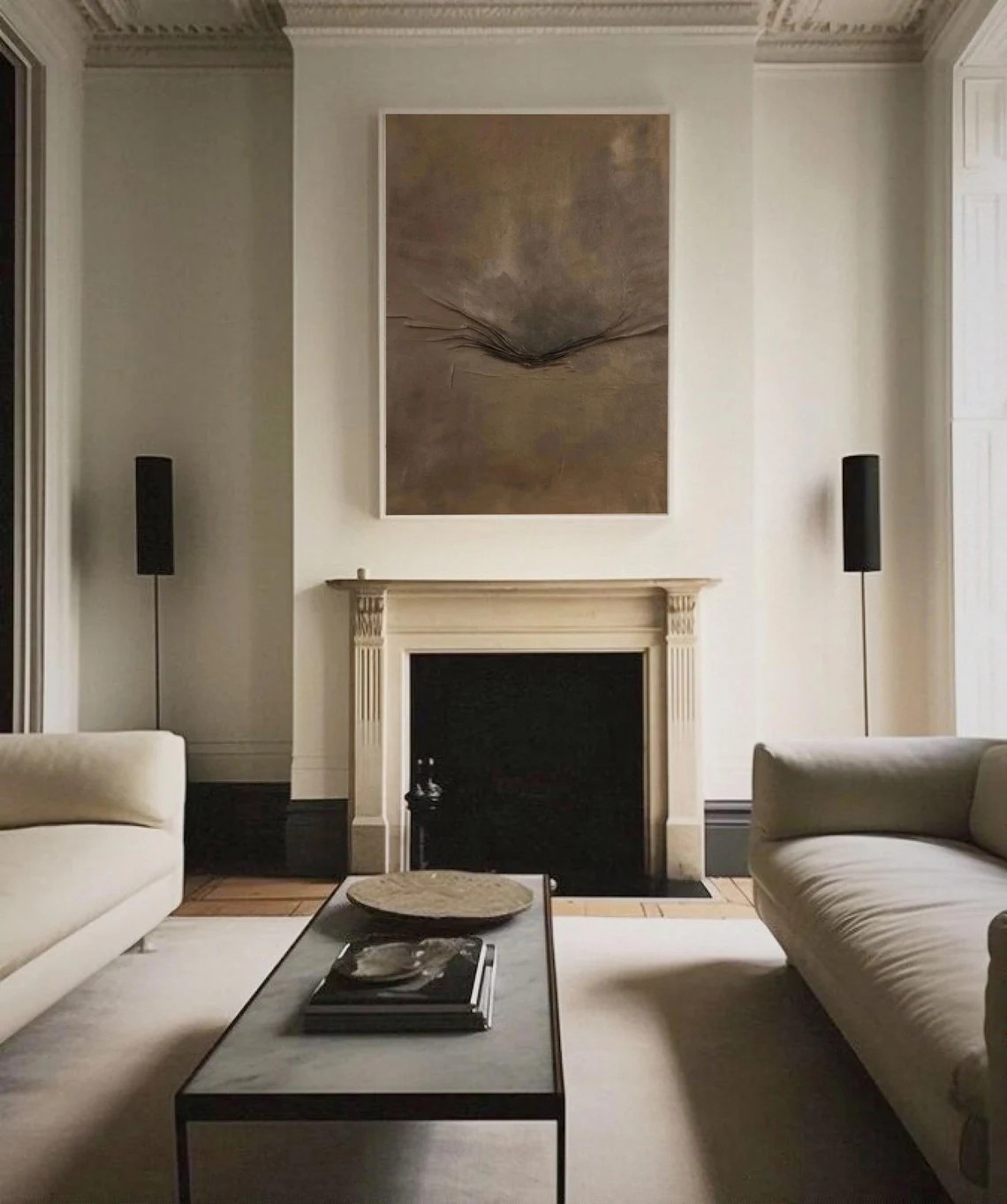 Whispers of Earth: Textured Neutral Wabi-Sabi Canvas #BGA 099