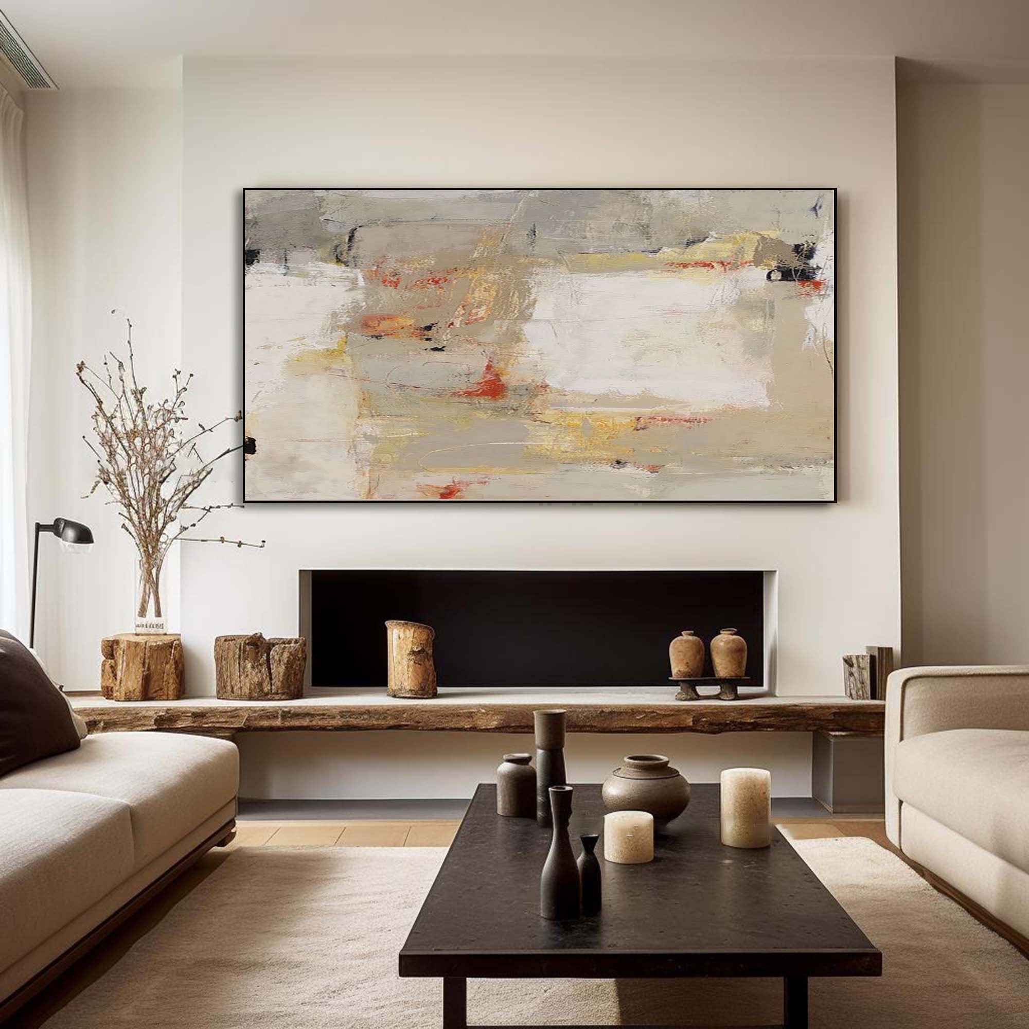 Beige & Brown Abstract Painting #BBA 001