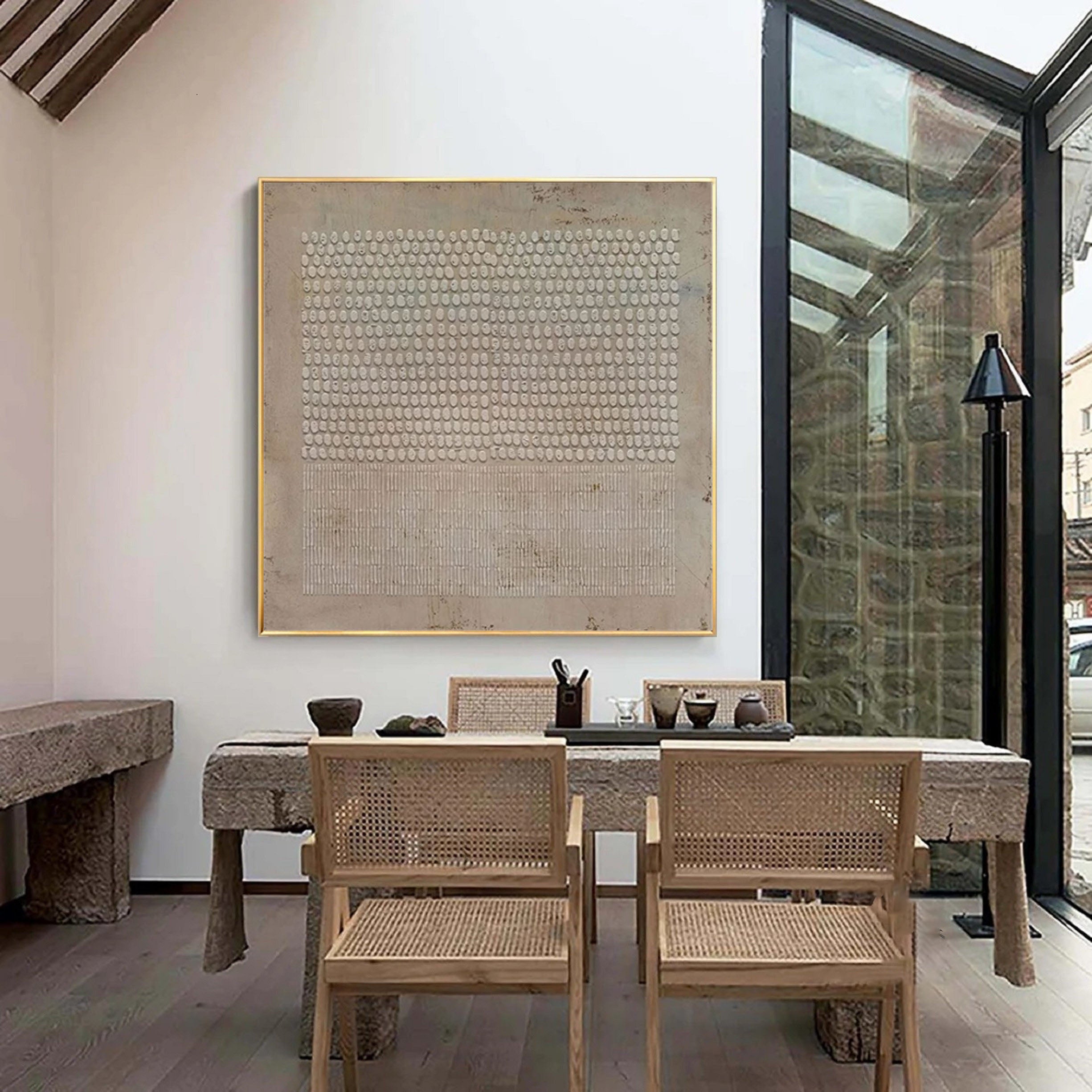 Textured Wabi Sabi Painting Large Wall Artwork for Bedroom/Living Room #CXA 030