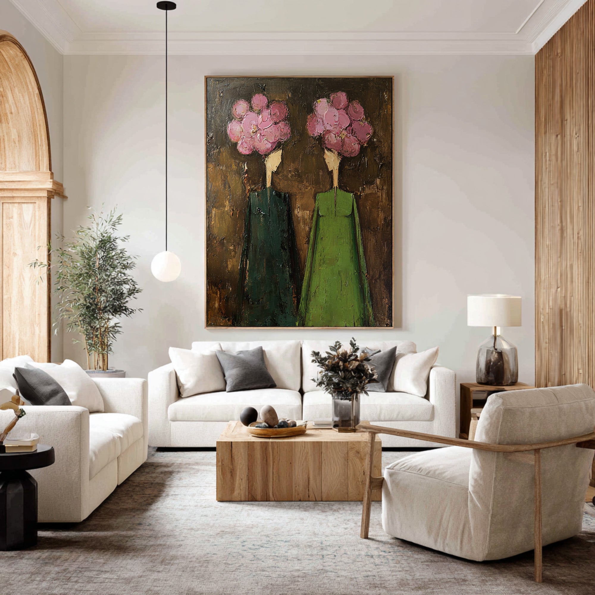 Large Contemporary Figurative Oil Painting – Statement Canvas Art for Entryway Wall #WAB 038
