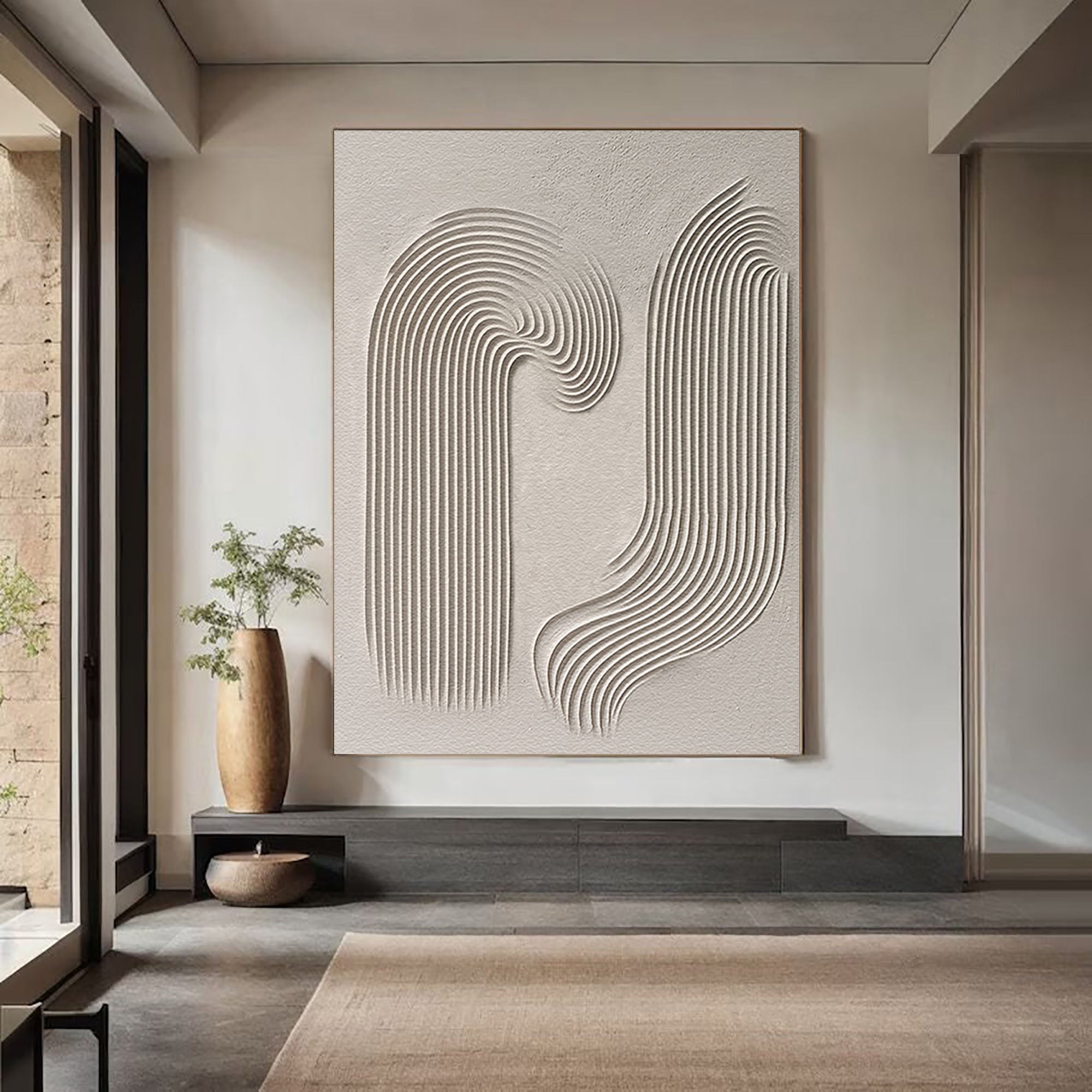 Beige & Brown Minimalist Painting #BBM 007