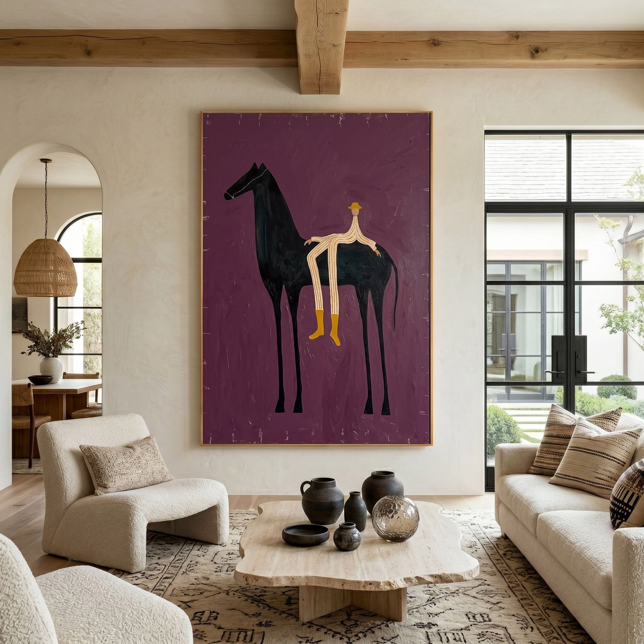 Large Cowboy Horse Wall Art Contemporary Western Figurative Painting