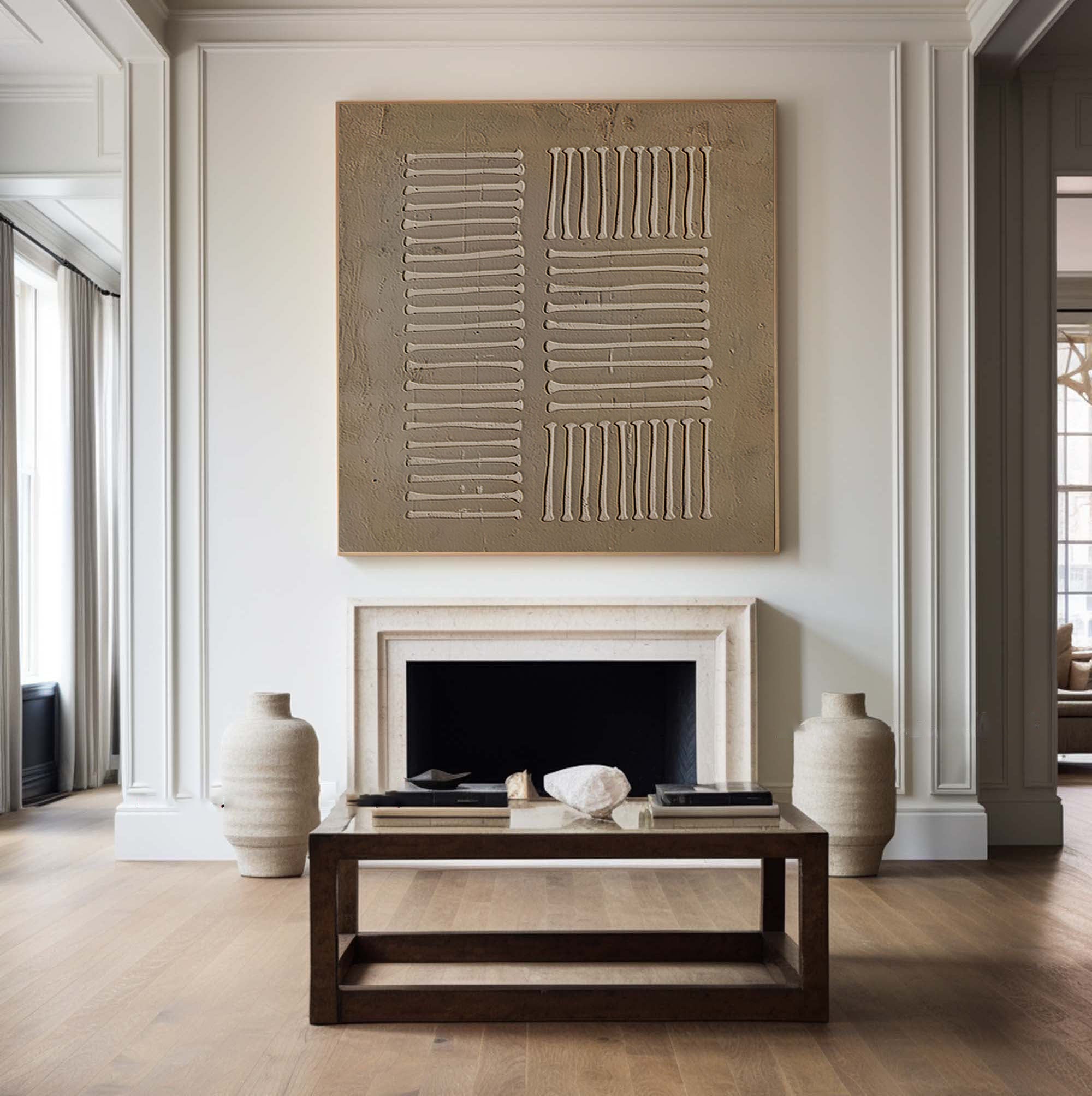 Beige & Brown Minimalist Painting #BBM 003