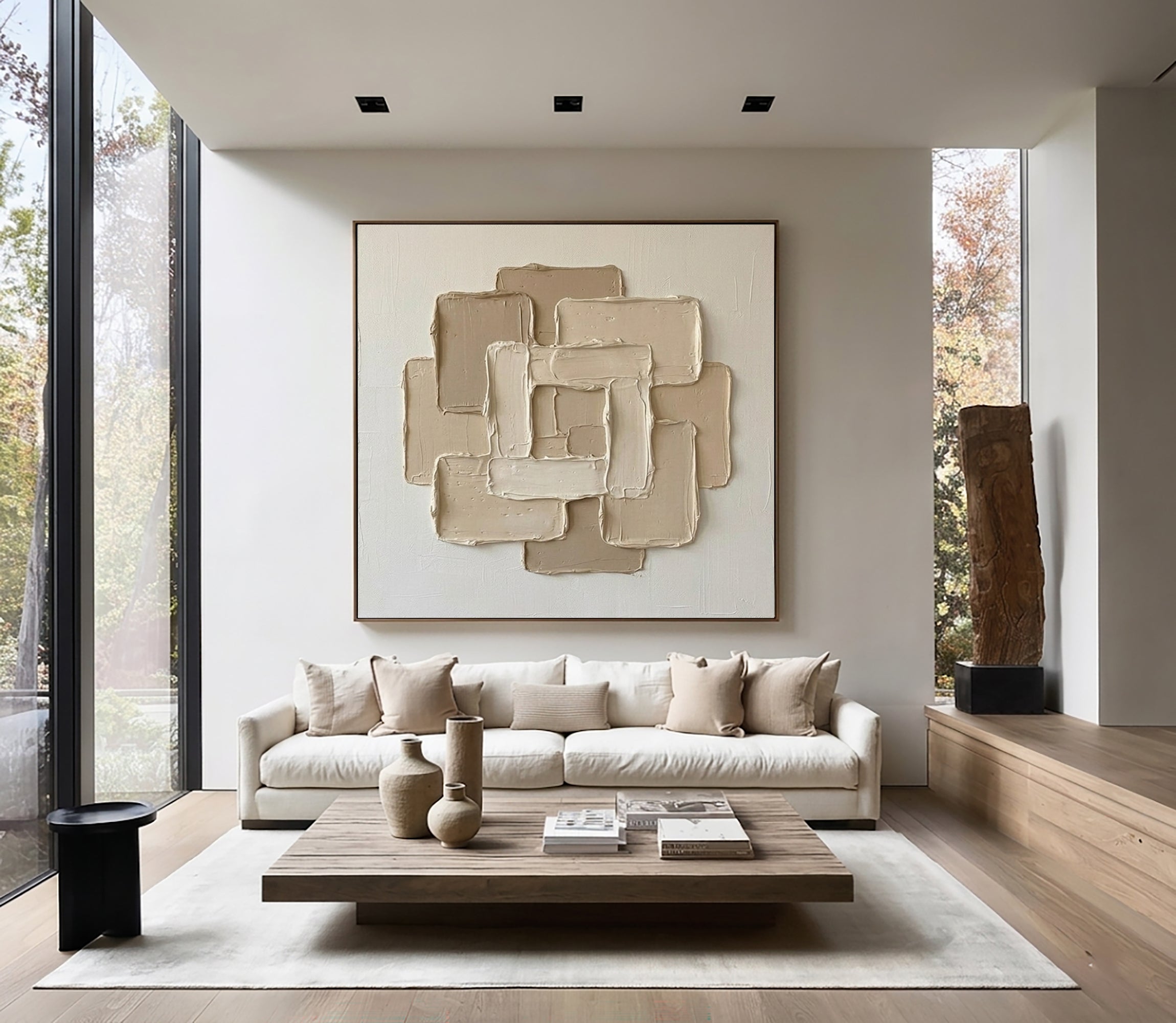 Large Harmony Texture Oil Painting for Luxury Minimalist Interiors