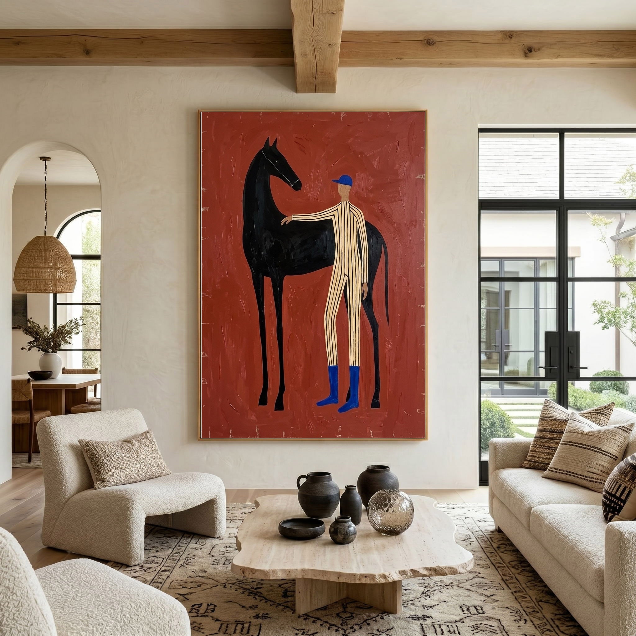 Large Cowboy Horse Wall Art Contemporary Western Figurative Painting