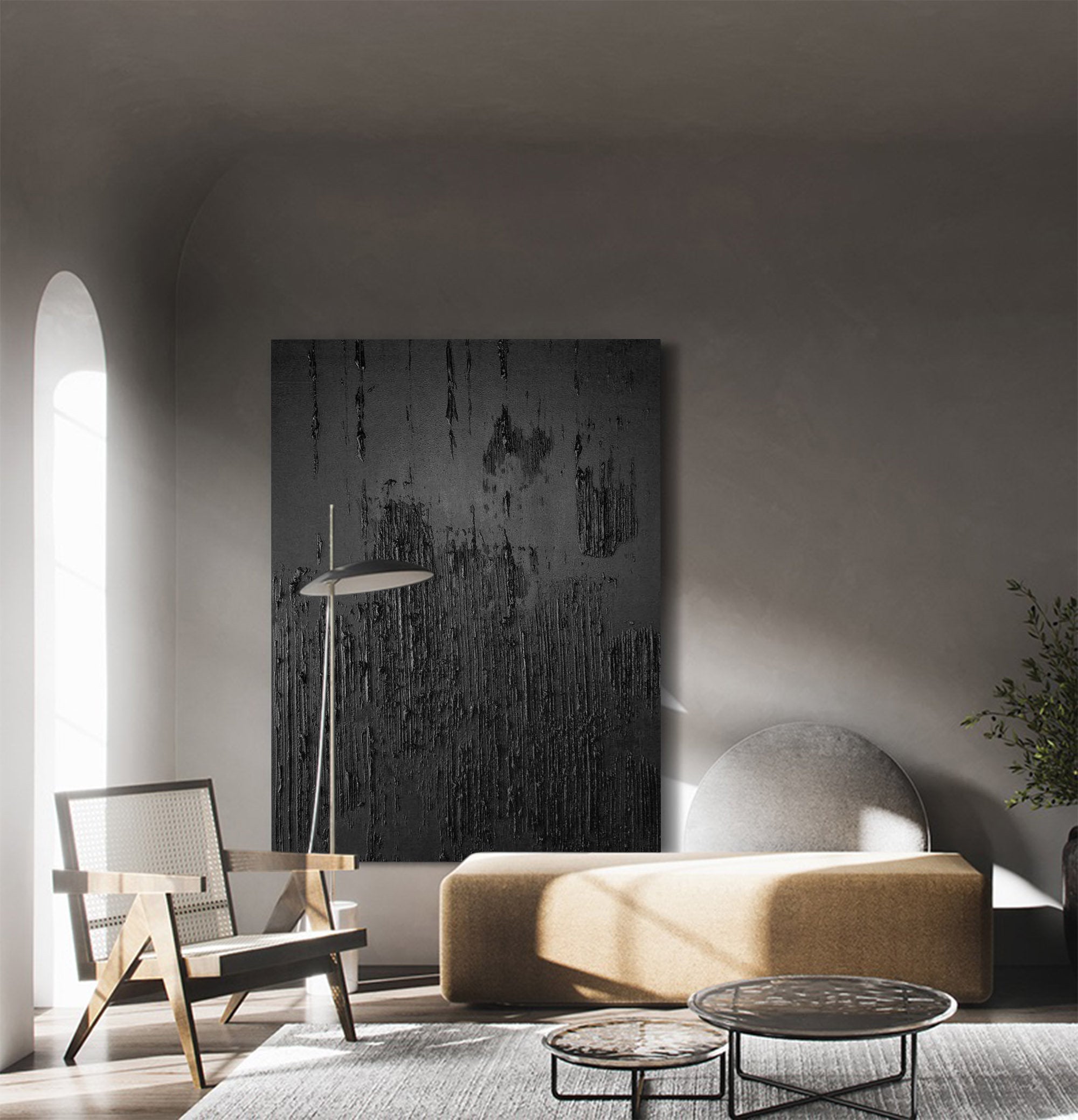 Black Minimalist Abstract Painting #AVG 004