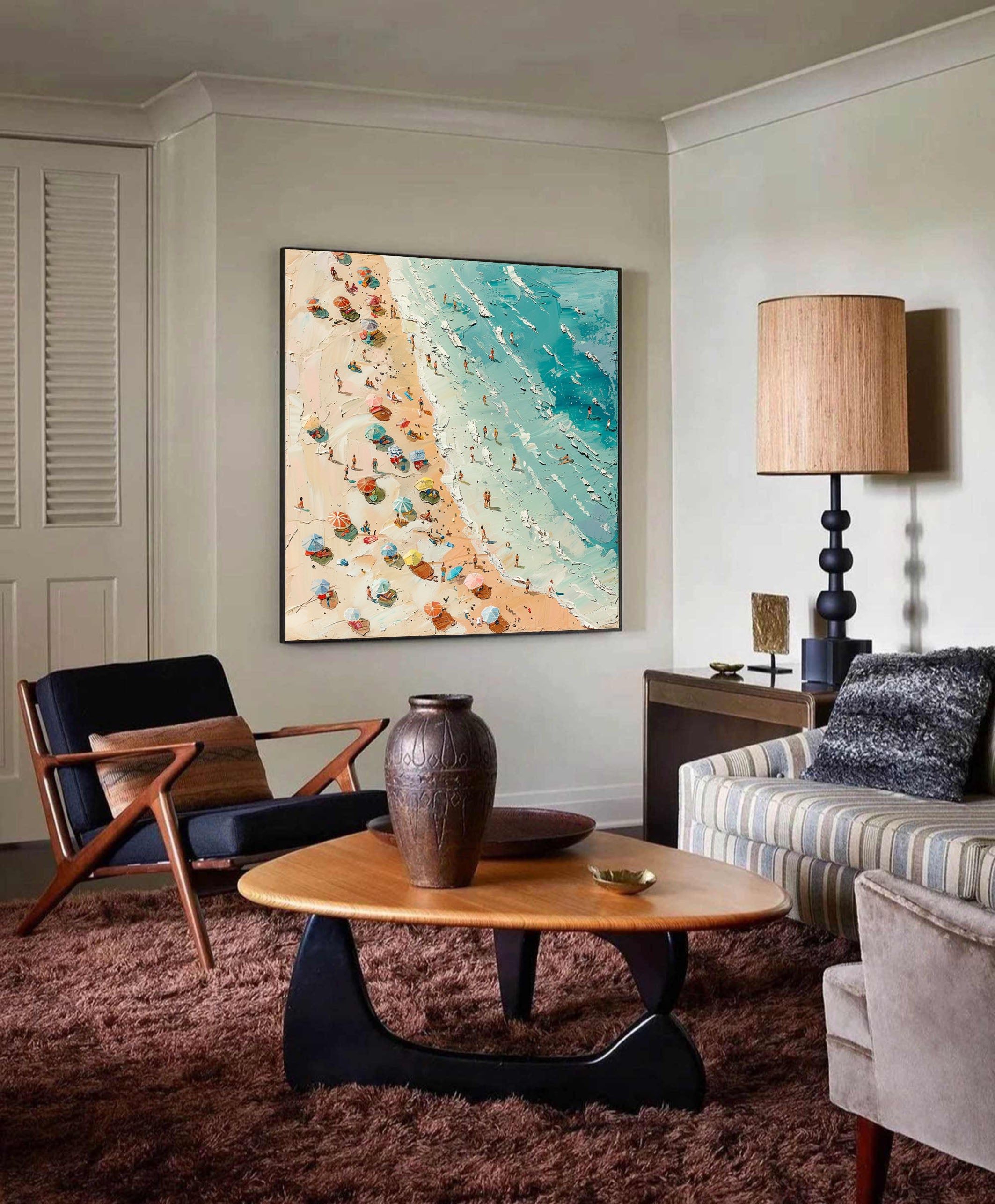 Sunny Beach Day Canvas Art Vibrant Coastal Wall Decor #OS 025