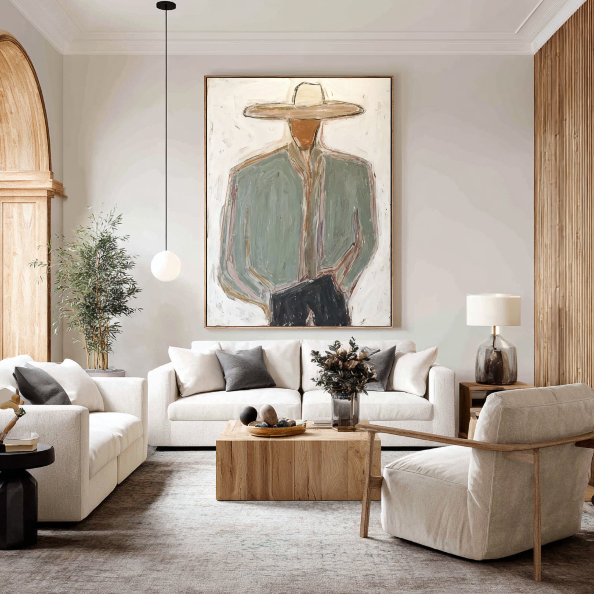 Oversized Modern Cowboy Canvas Art Contemporary Western Painting