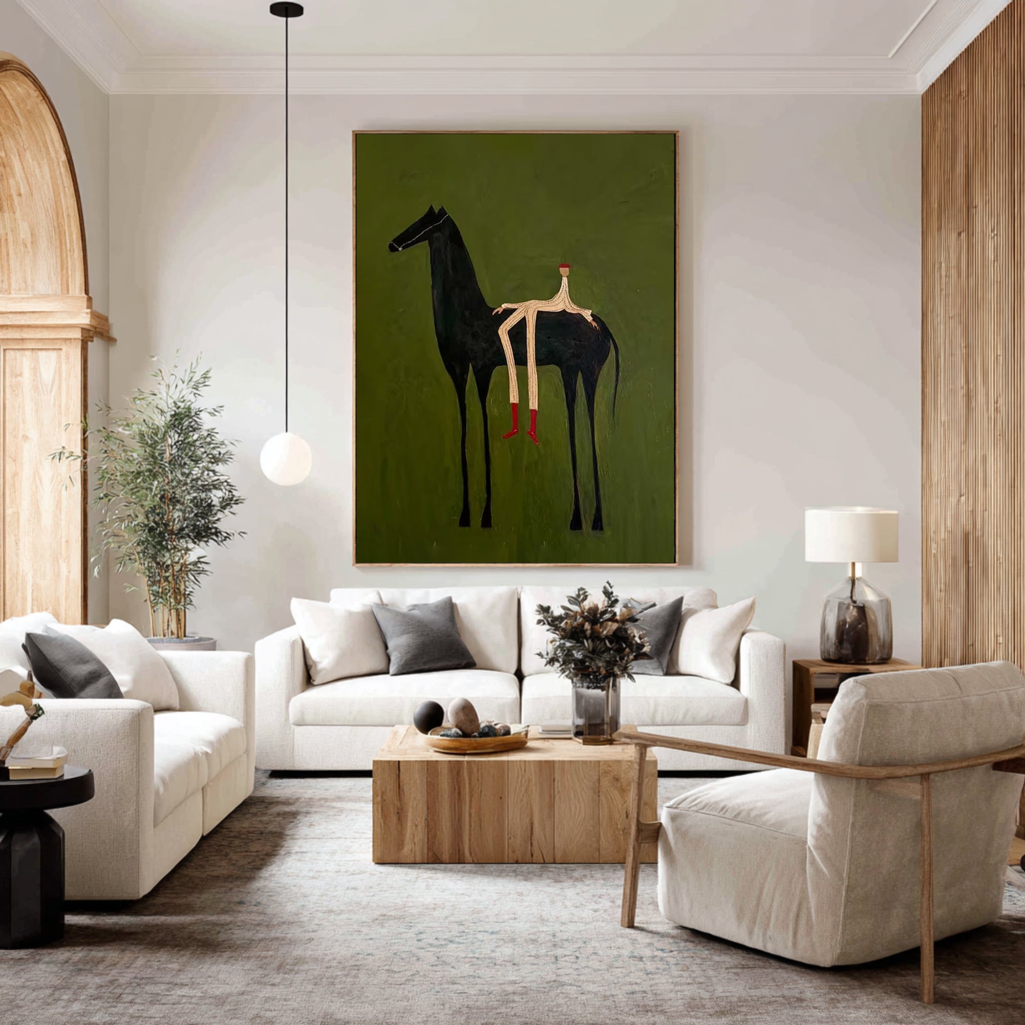 Large Surreal Horse Painting Contemporary Figurative Wall Art