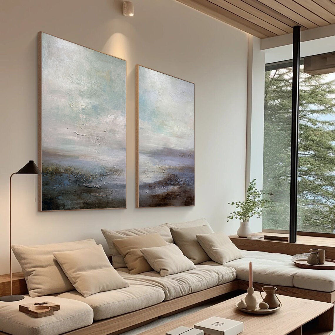 Abstract Tranquility Painting SET OF 2 #AVG 004