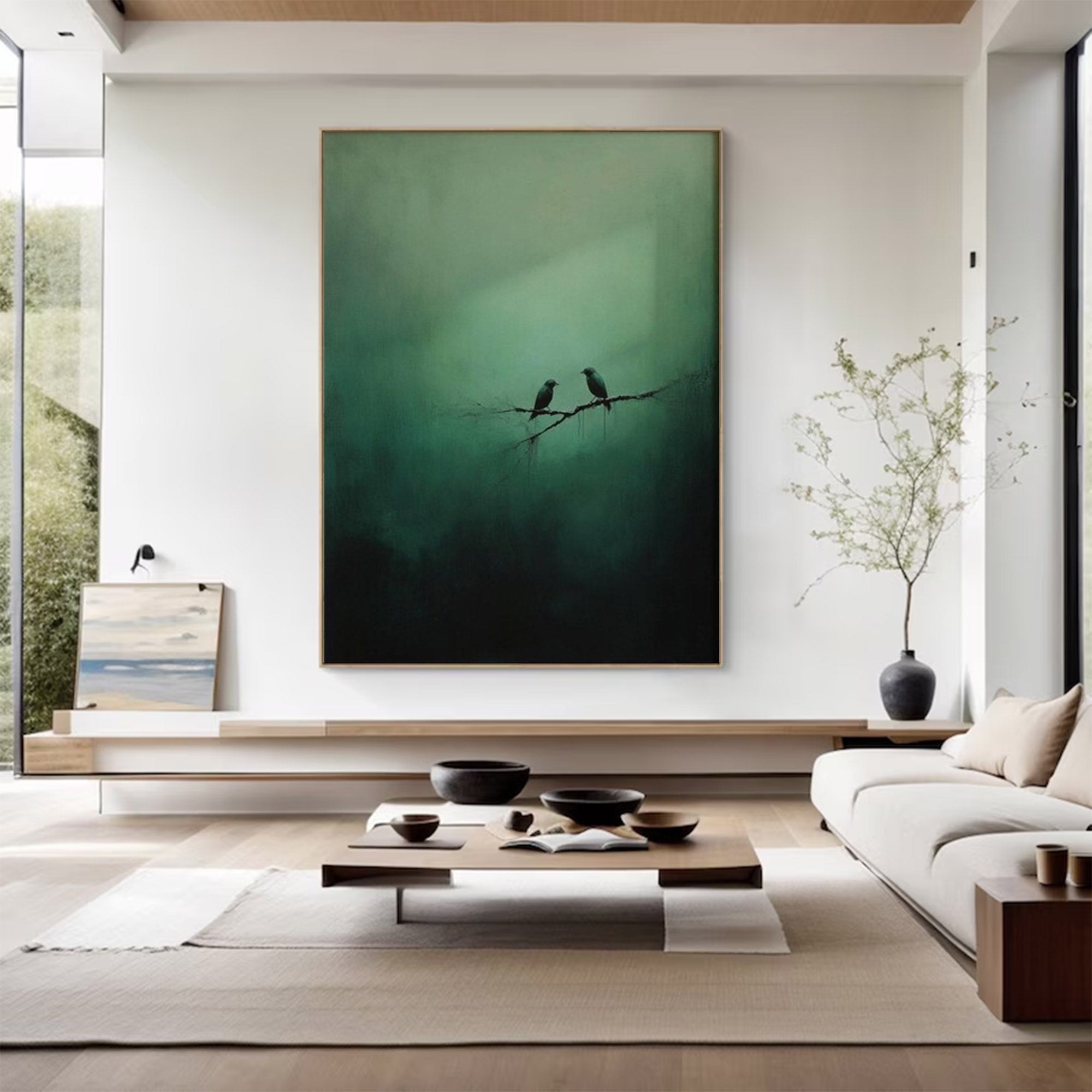 Large Green Water Swimmers Art | ArtvistaGallery #WG 099