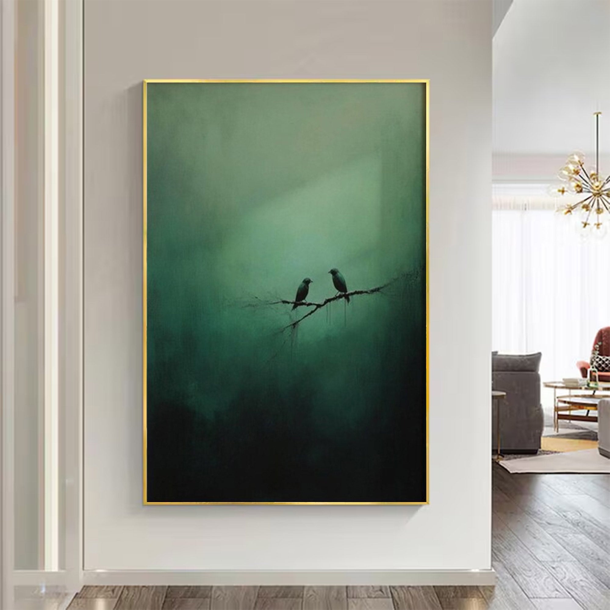 Large Green Water Swimmers Art | ArtvistaGallery #WG 099