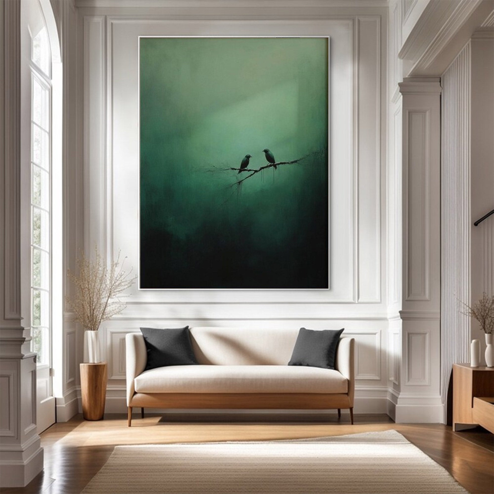 Large Green Water Swimmers Art | ArtvistaGallery #WG 099