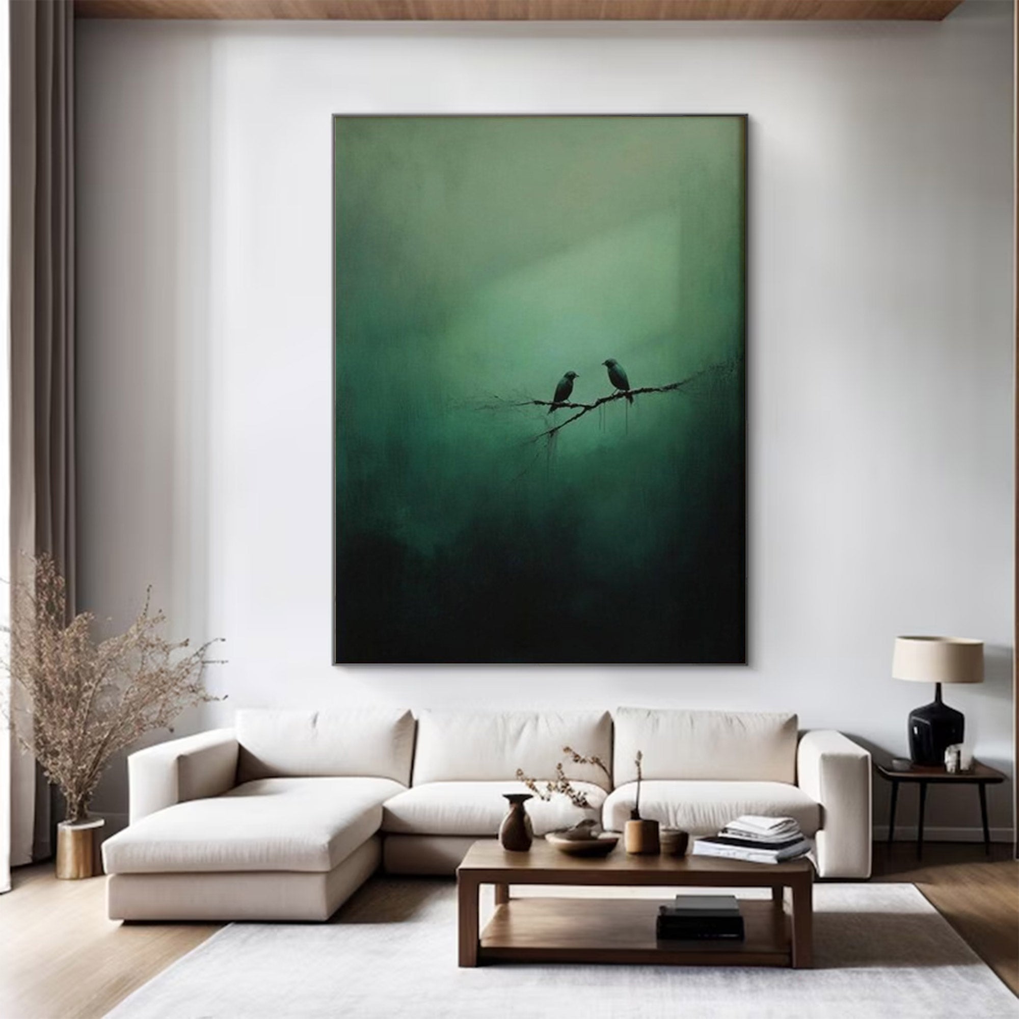 Large Green Water Swimmers Art | ArtvistaGallery #WG 099