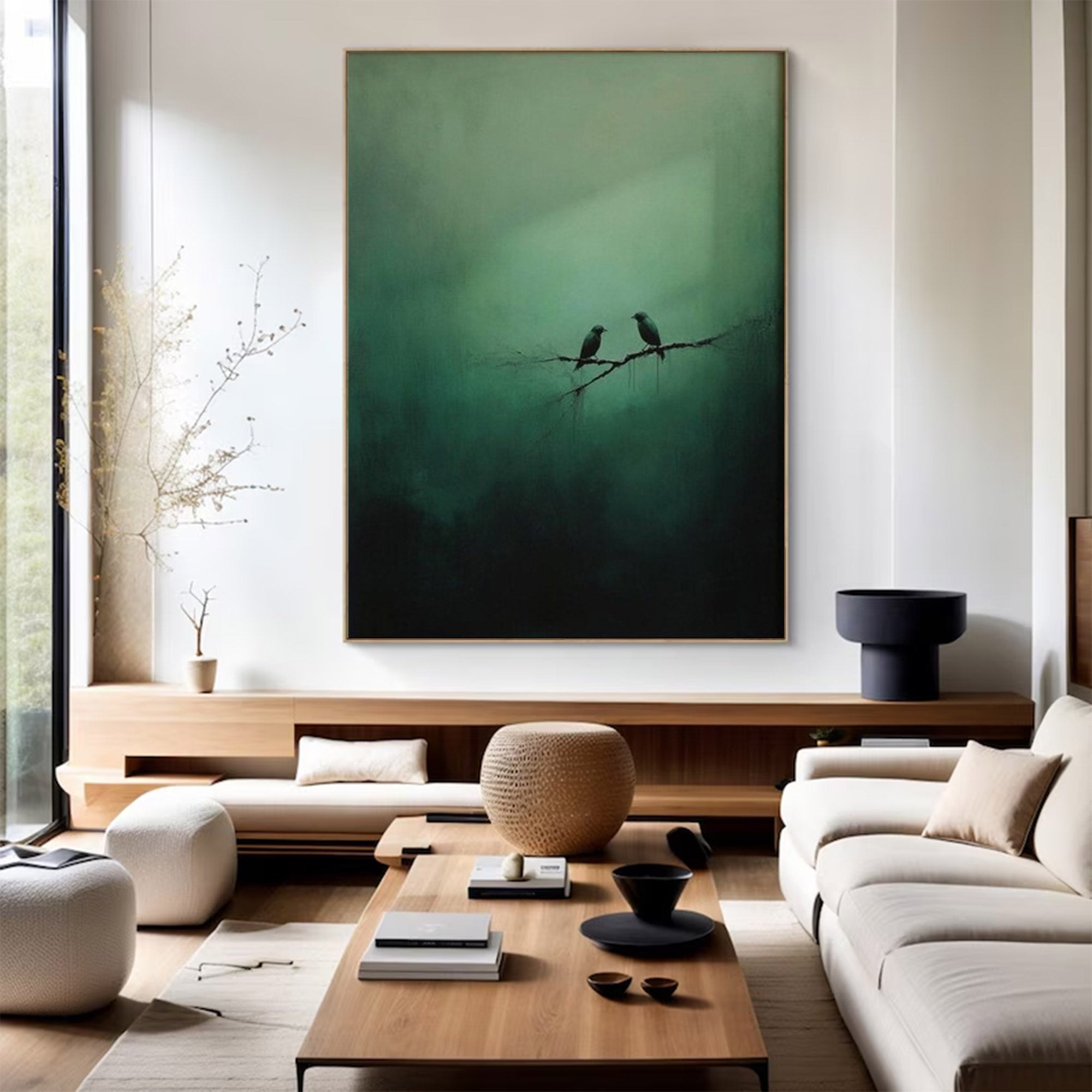 Large Green Water Swimmers Art | ArtvistaGallery #WG 099