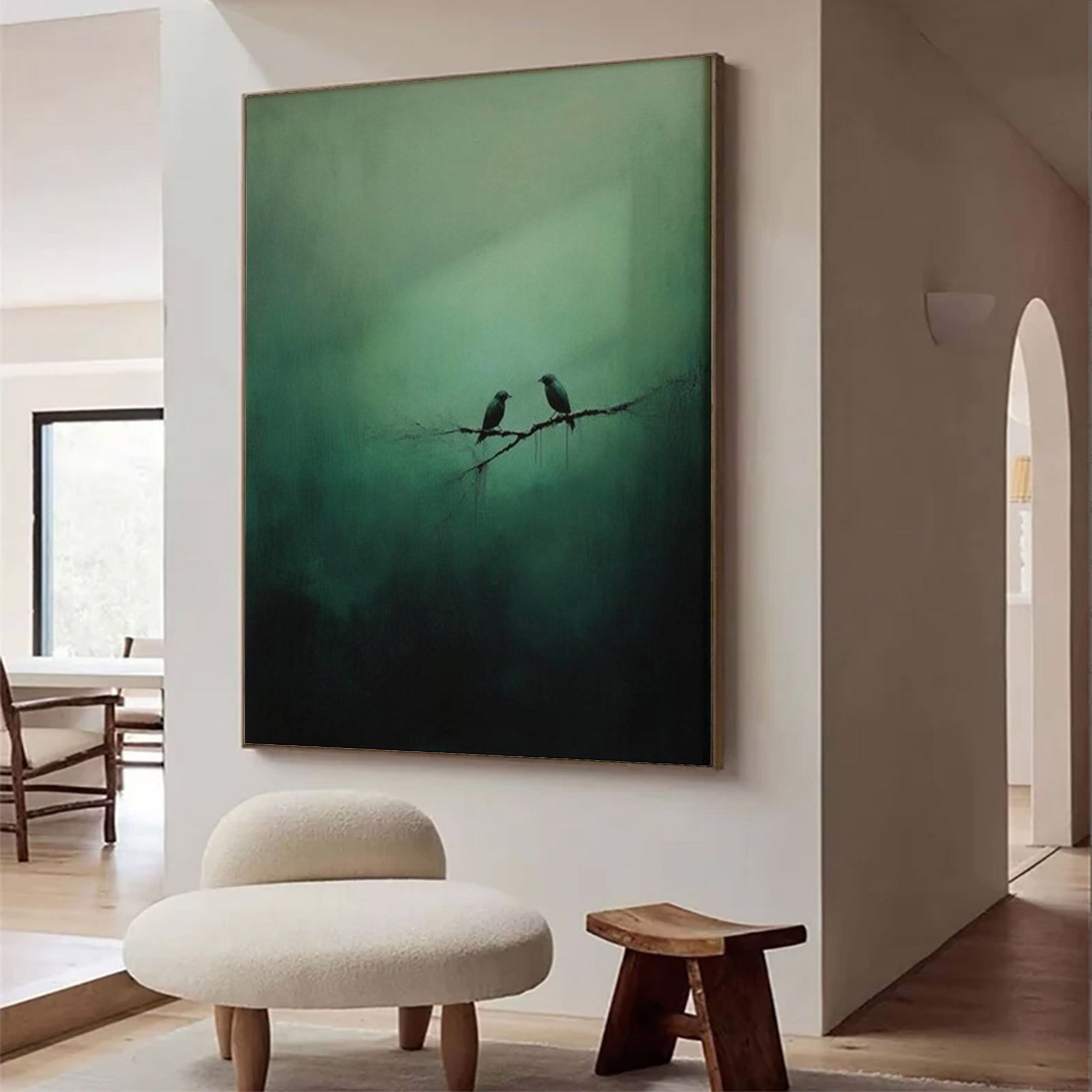 Large Green Water Swimmers Art | ArtvistaGallery #WG 099