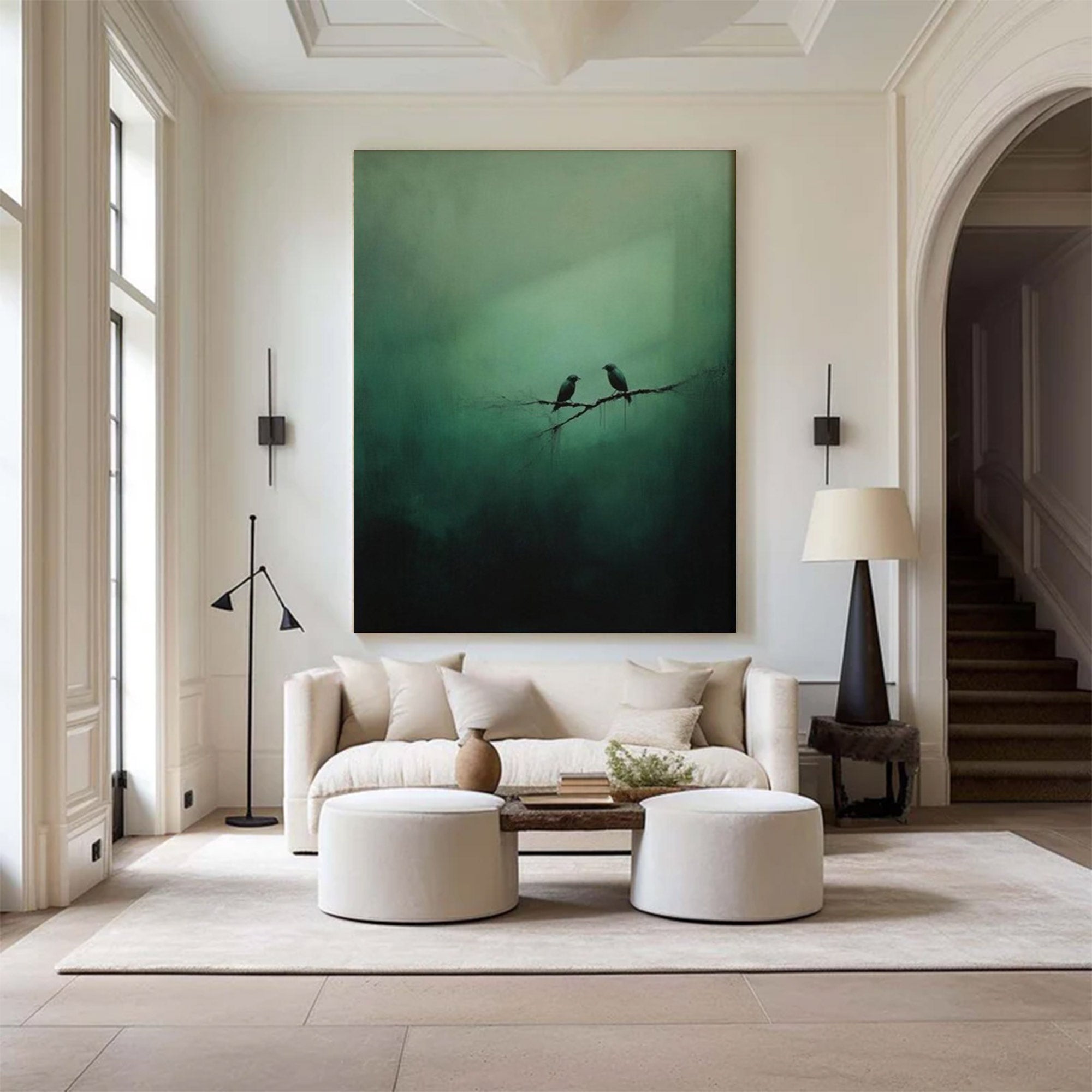 Large Green Water Swimmers Art | ArtvistaGallery #WG 099