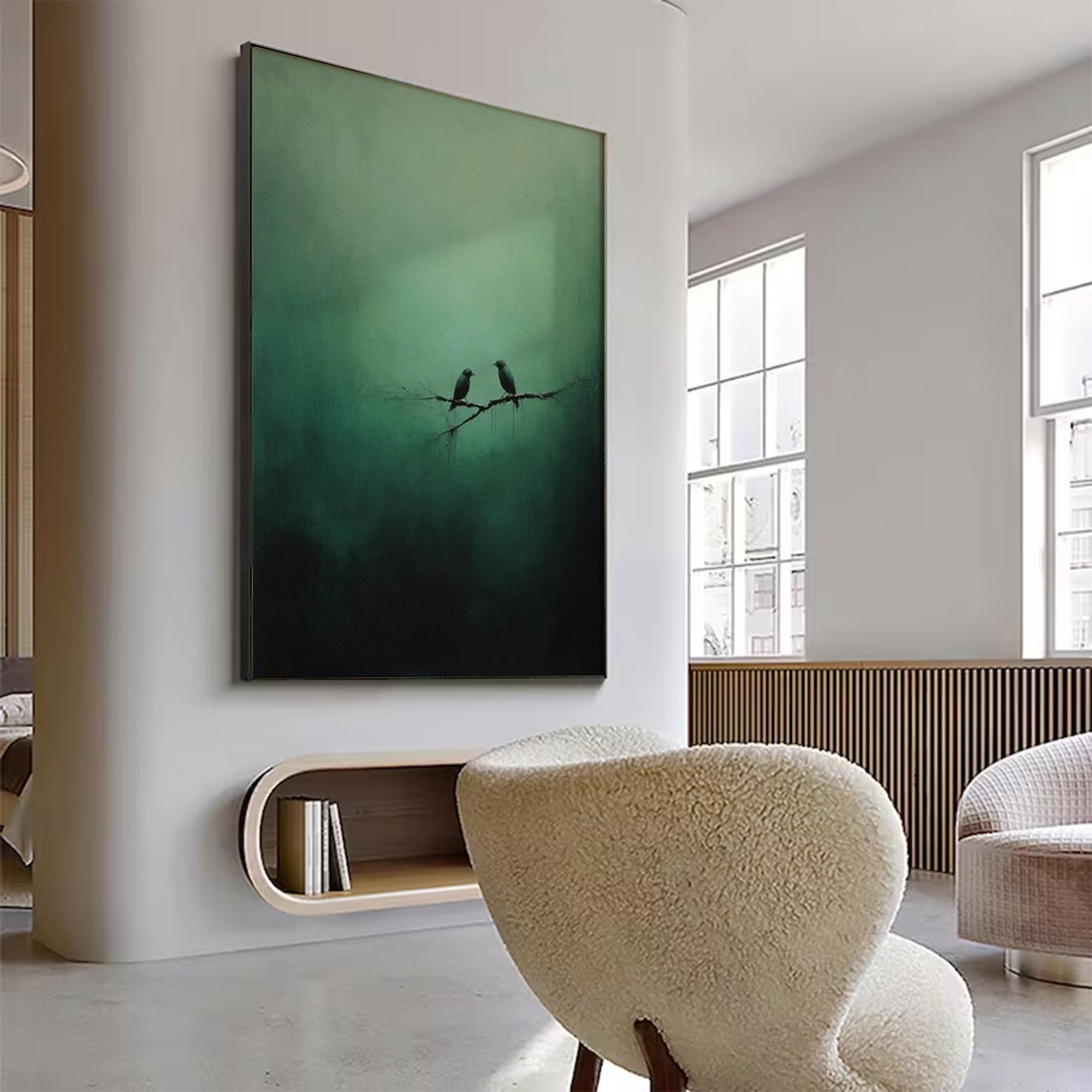 Large Green Water Swimmers Art | ArtvistaGallery #WG 099