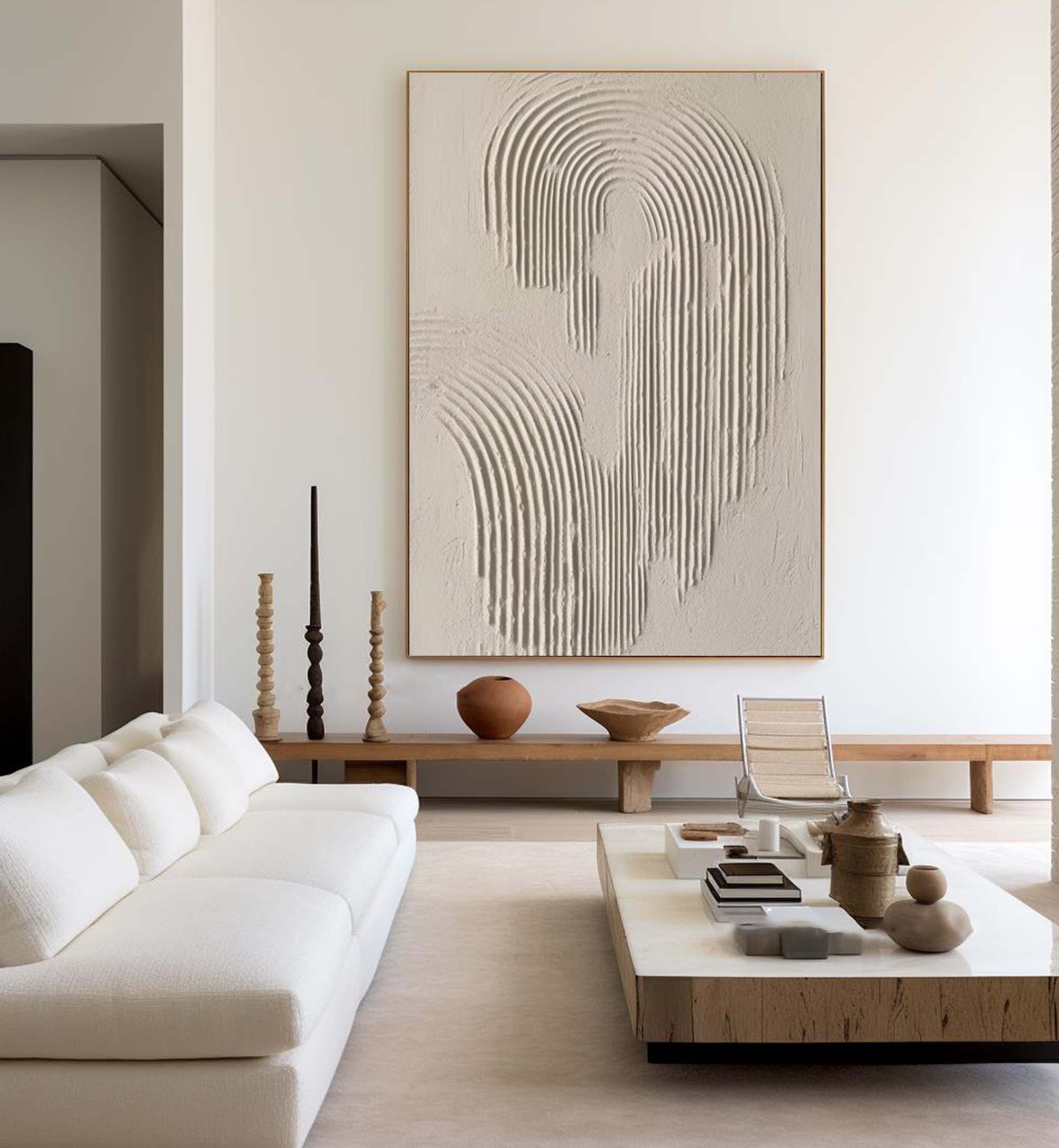 Beige & Brown Abstract Painting #CXA 010