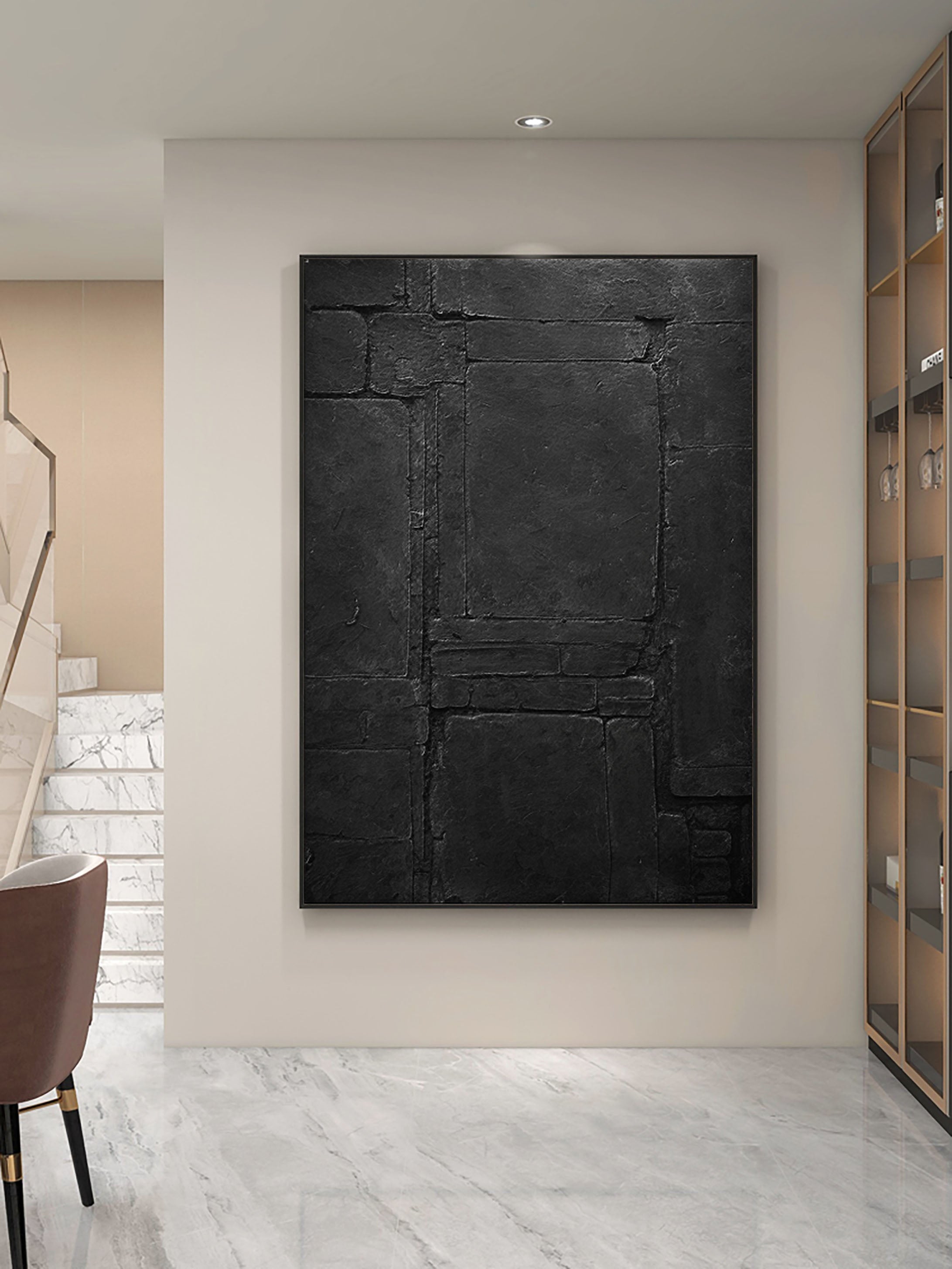 Elegant Black Abstract Wall Art for Modern Interiors #BM 022