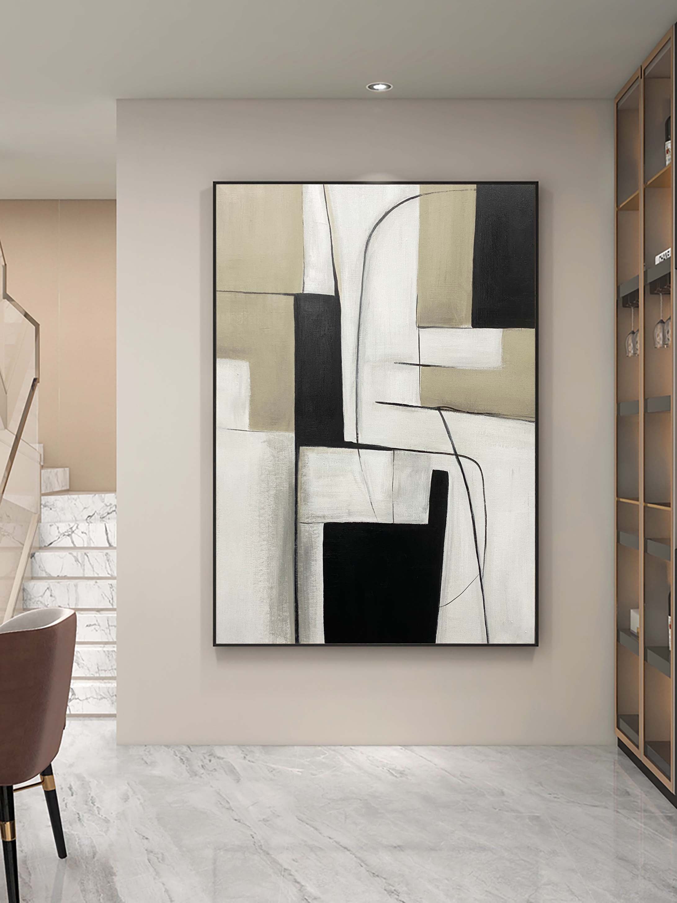 Modern Black and White Wall Art For Home Decor #BWA 005