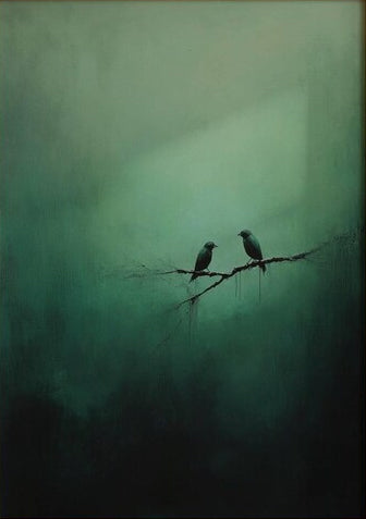 Large Green Water Swimmers Art | ArtvistaGallery #WG 099