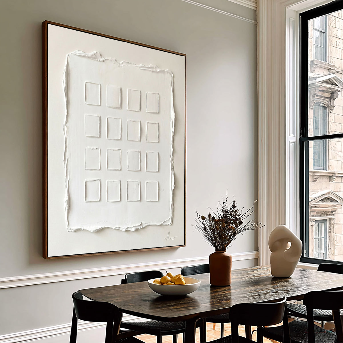 Fragments Of Order And Light White Abstract Wall Art Textured Relief Contemporary Painting