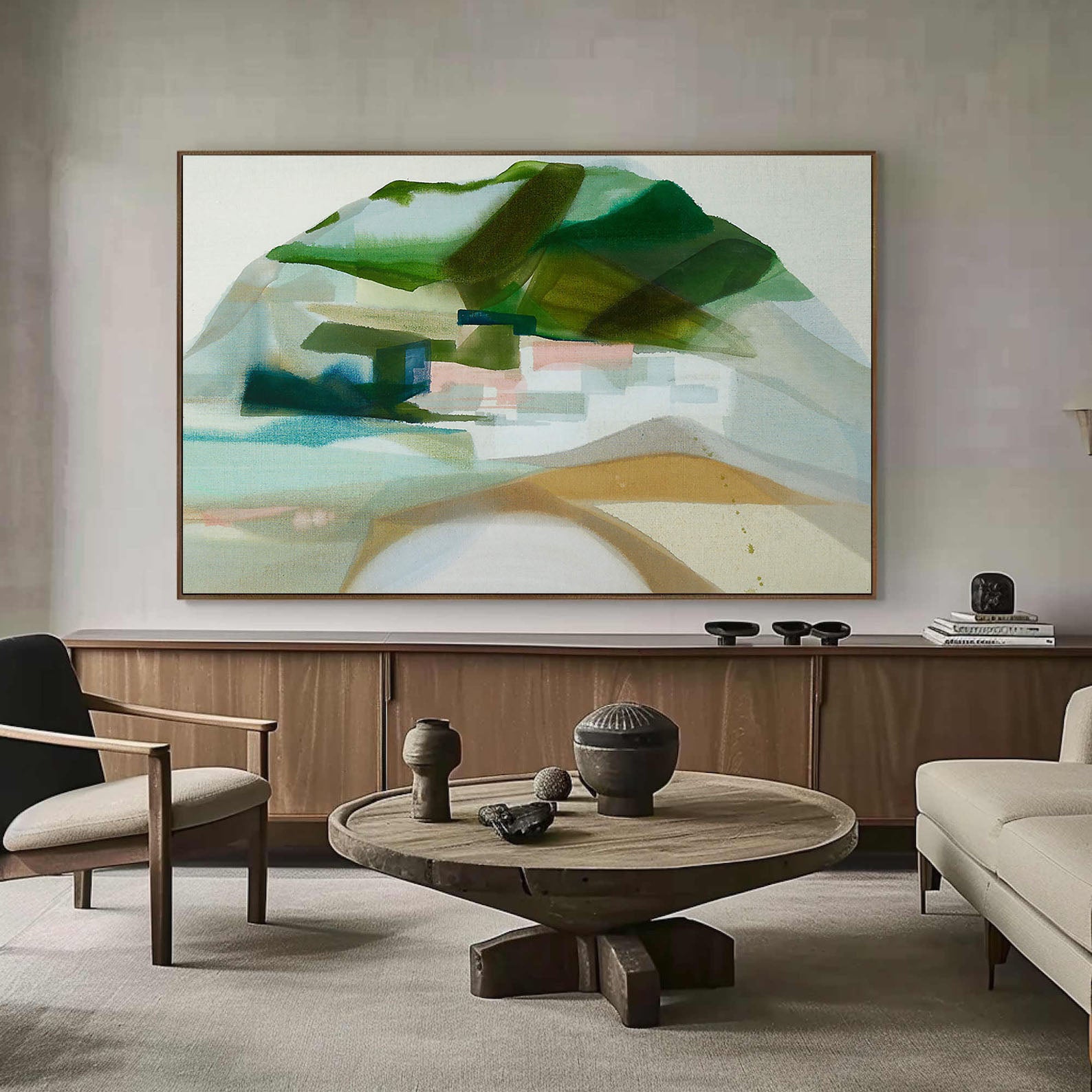 Abstract Hill and Valley, Blended Green and Beige #BGA 061