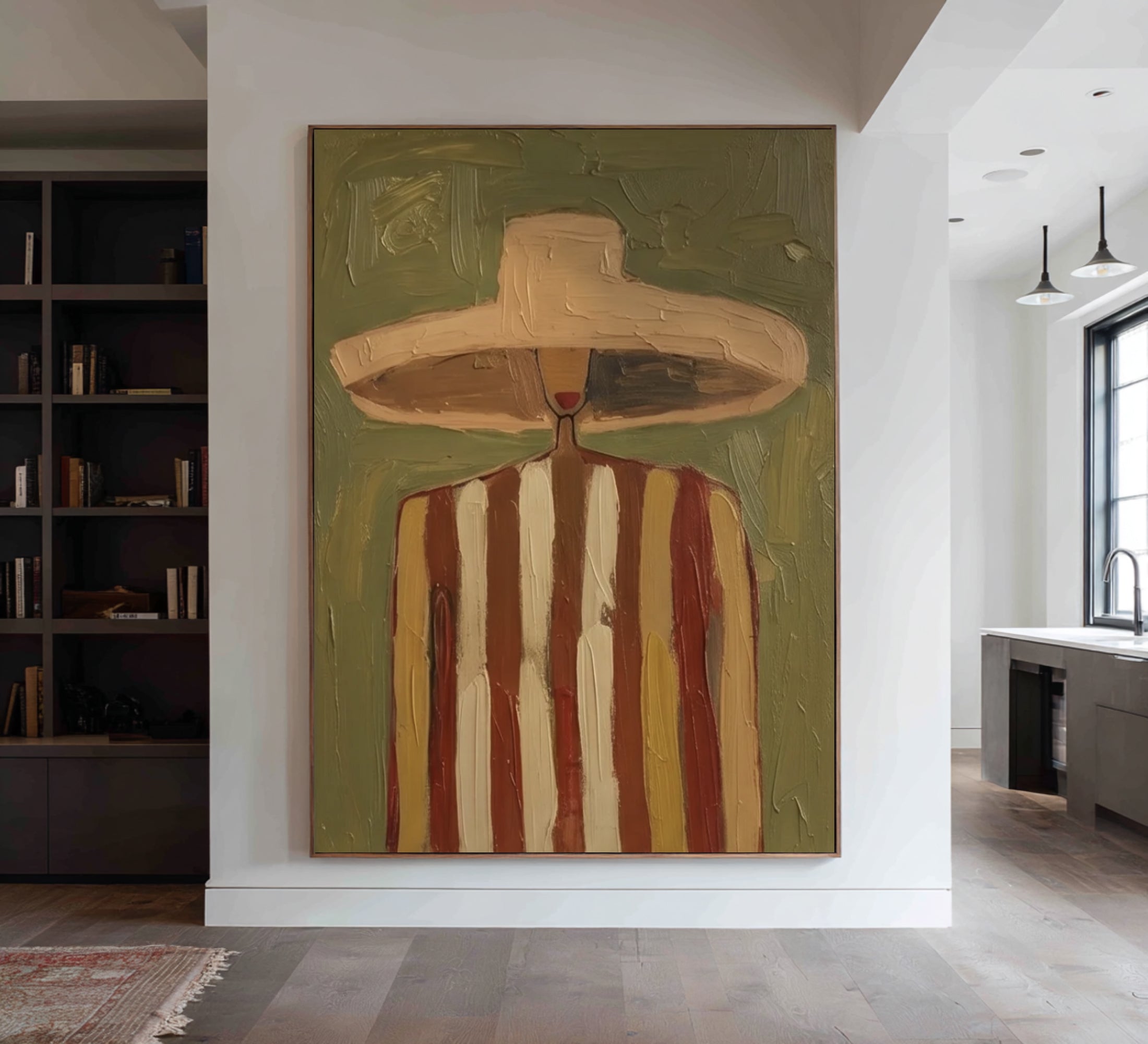 Large Abstract Fashion Portrait Painting Contemporary Figurative Wall Art