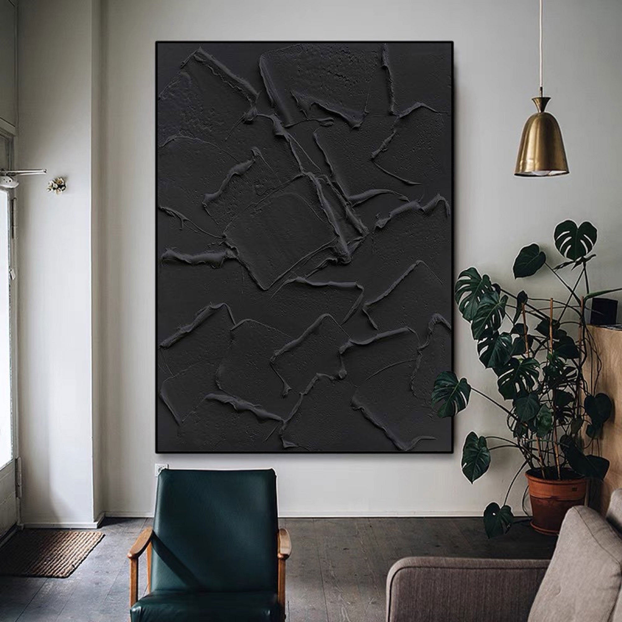 Black Minimalist Abstract Painting #AVG 001