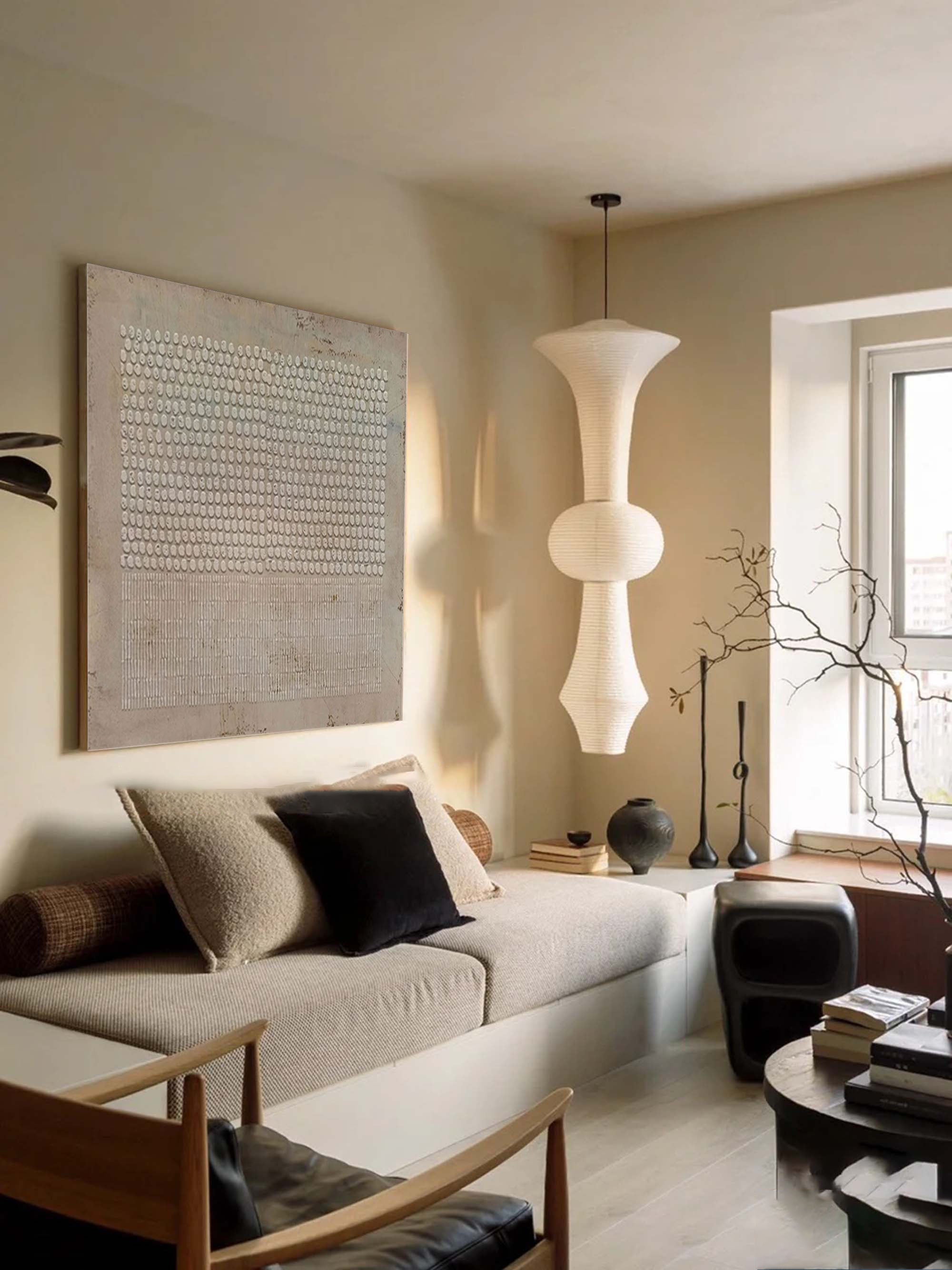 Textured Wabi Sabi Painting Large Wall Artwork for Bedroom/Living Room #CXA 030