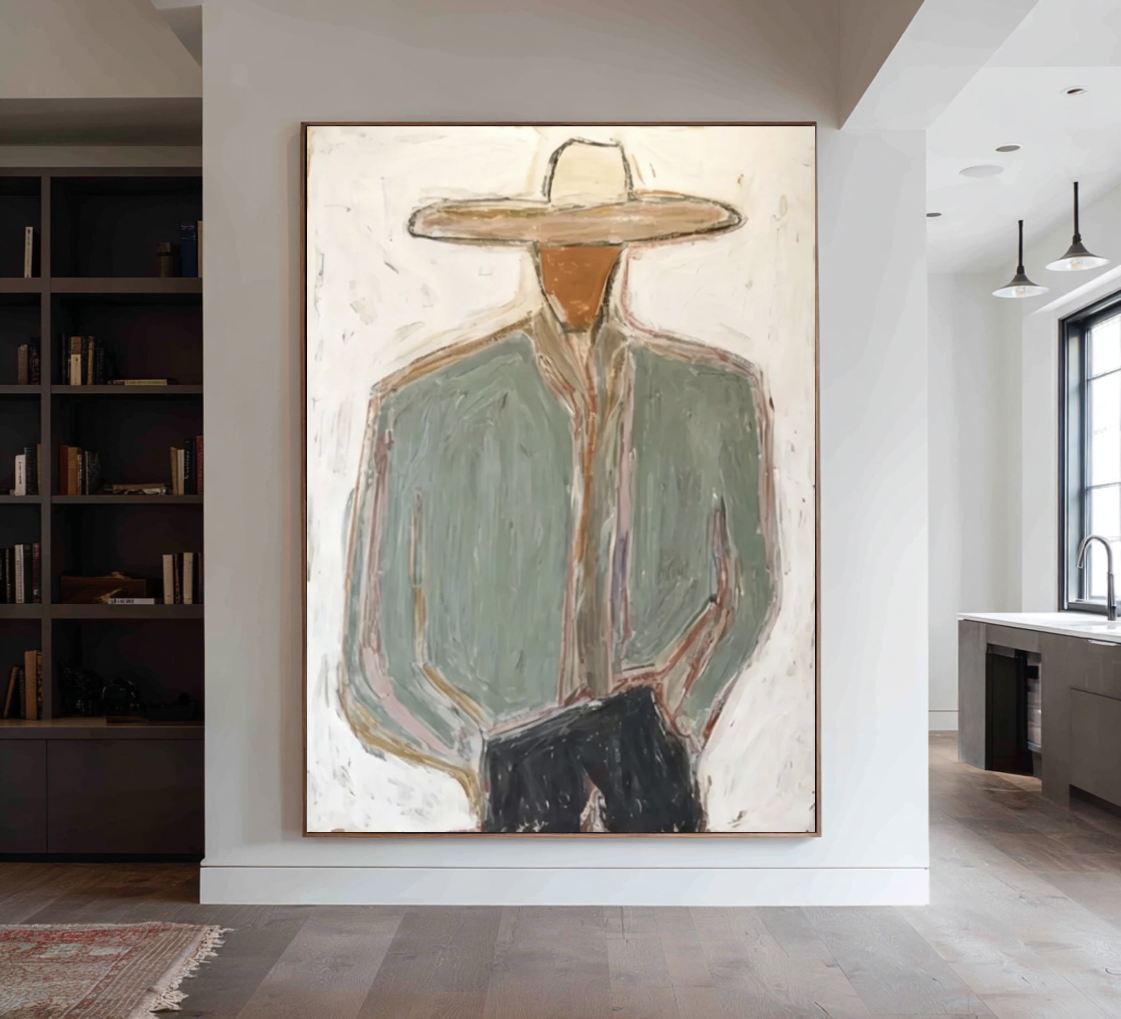 Oversized Modern Cowboy Canvas Art Contemporary Western Painting