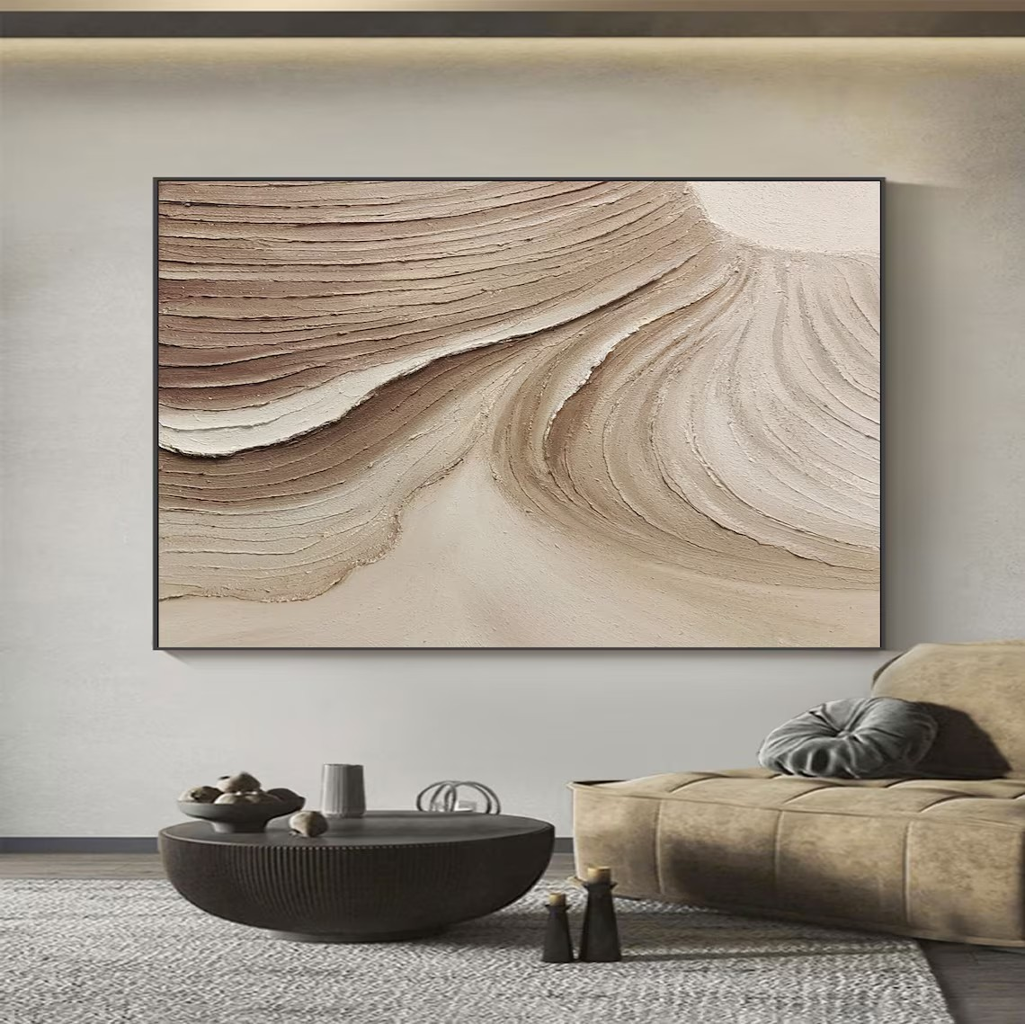 Beige Relief Art, Modern Textured Canvas, Minimalist Design #BGA 101