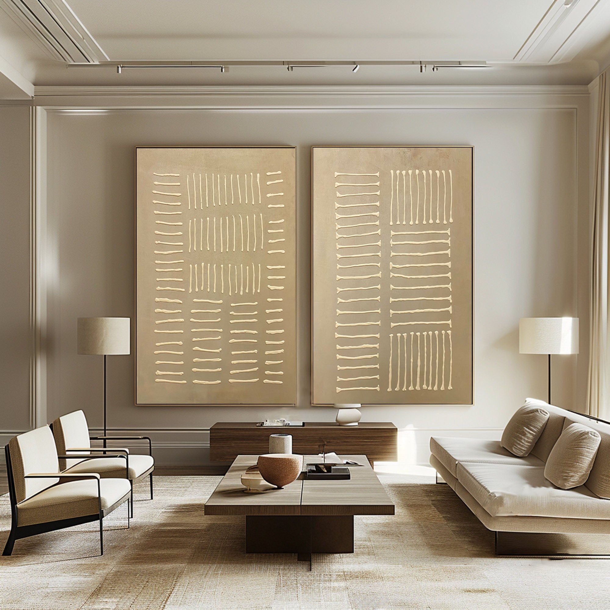 Modern Wabi Sabi Artwork Pair Minimalist Wall Decor #BBS 006