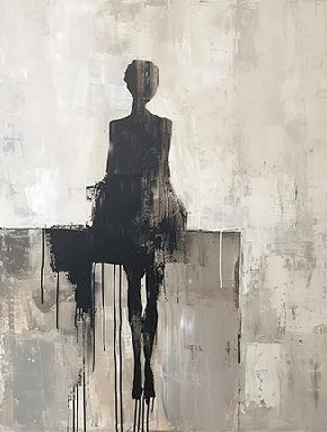 Echo of Self: Abstract Figure Painting, Contemporary Wall Art #BGA 125